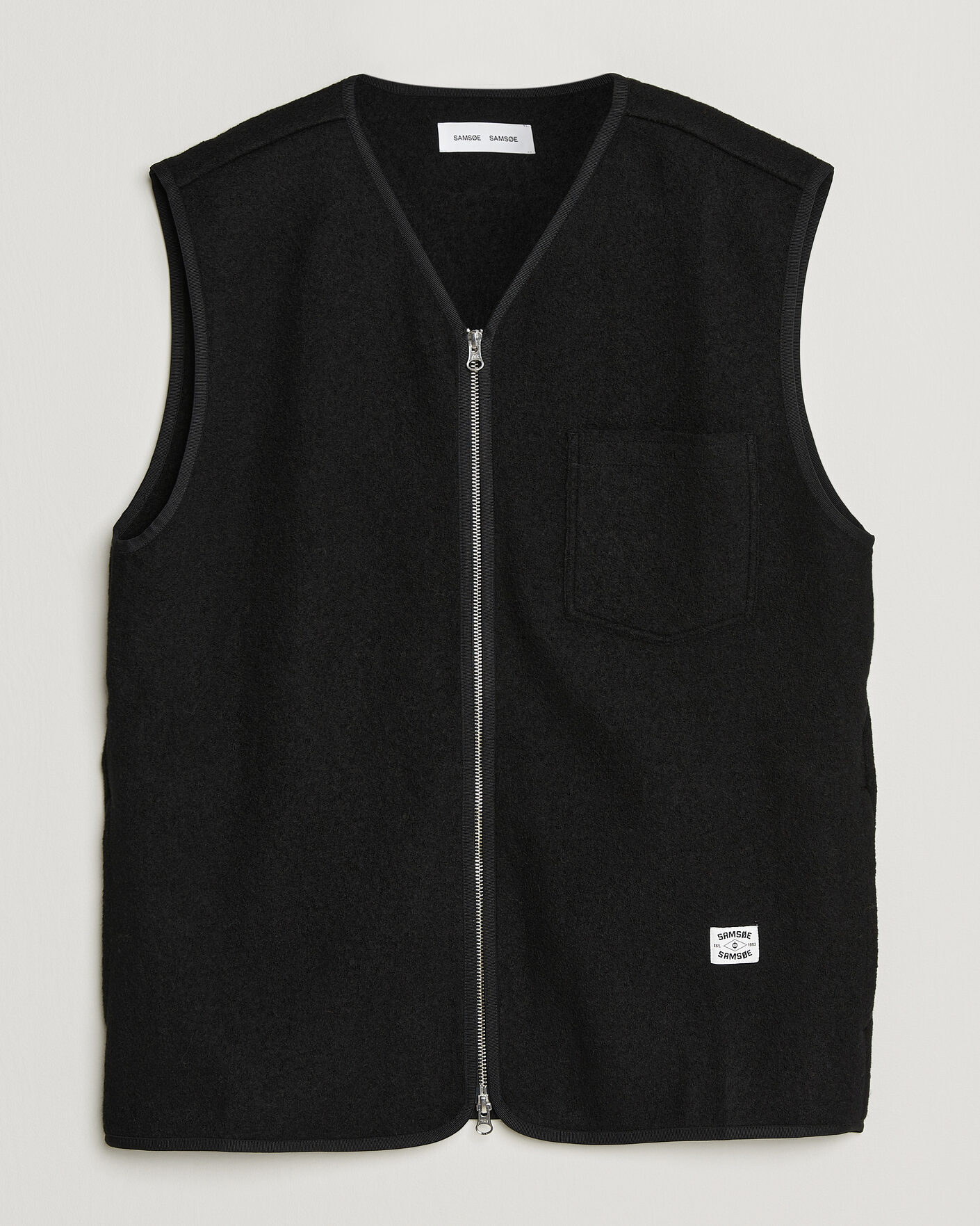 Uomini | Maglieria | Samsøe Samsøe | Hannes Boiled Wool Vest Black