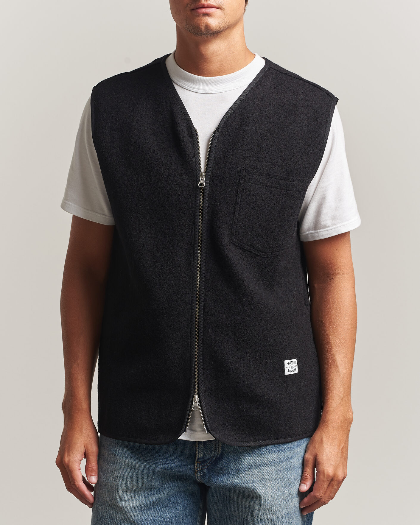 Uomini | Maglieria | Samsøe Samsøe | Hannes Boiled Wool Vest Black
