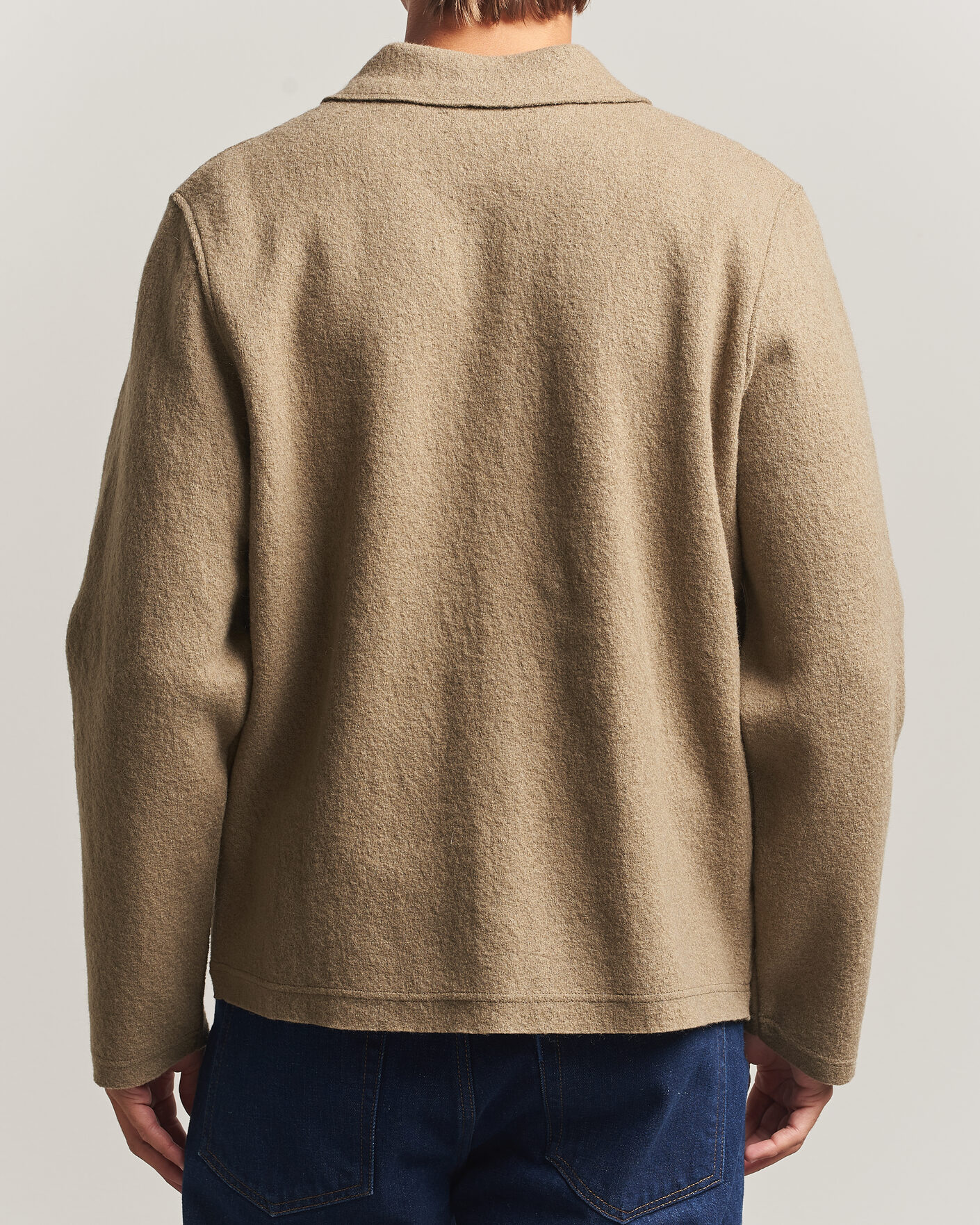 Uomini | Maglieria | Samsøe Samsøe | Hannes Boiled Wool Full Zip Lead Gray