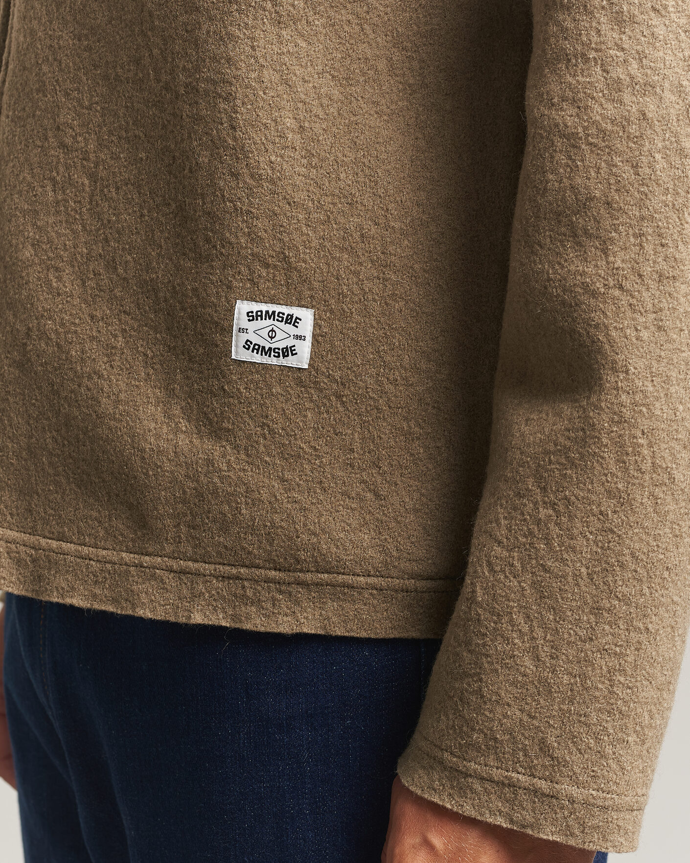 Uomini | Maglieria | Samsøe Samsøe | Hannes Boiled Wool Full Zip Lead Gray