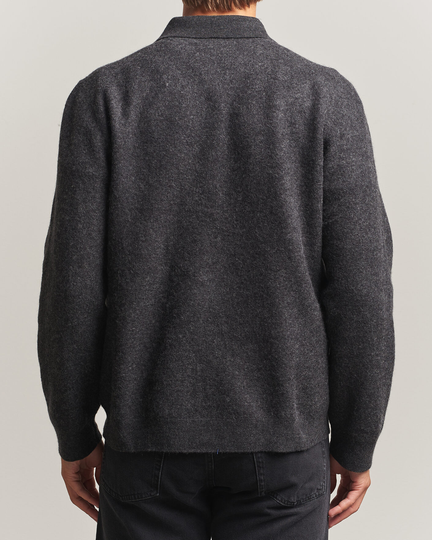 Uomini | Maglieria | Samsøe Samsøe | Richard Wool Knitted Cardigan Dark Grey Melange