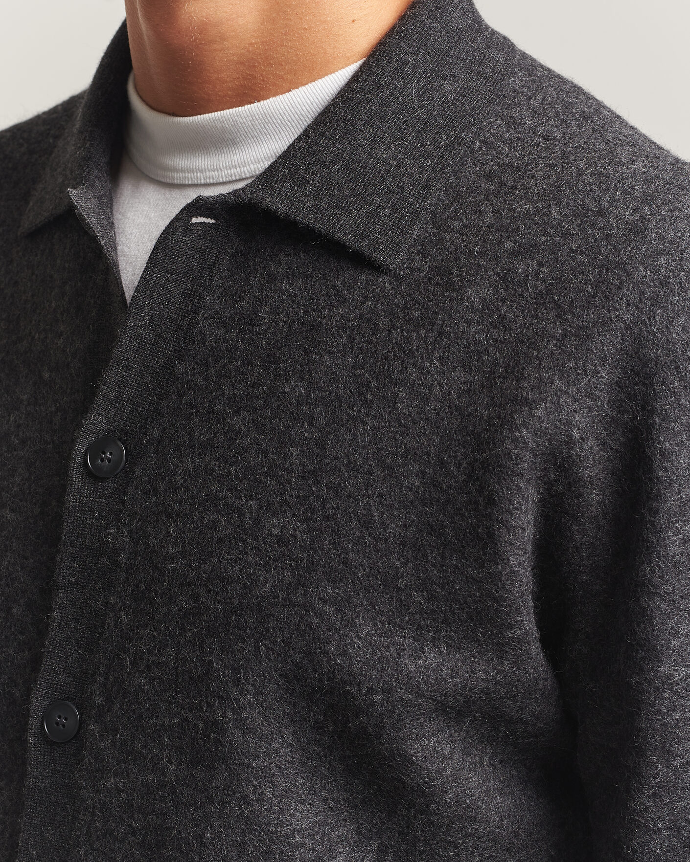 Uomini | Maglieria | Samsøe Samsøe | Richard Wool Knitted Cardigan Dark Grey Melange