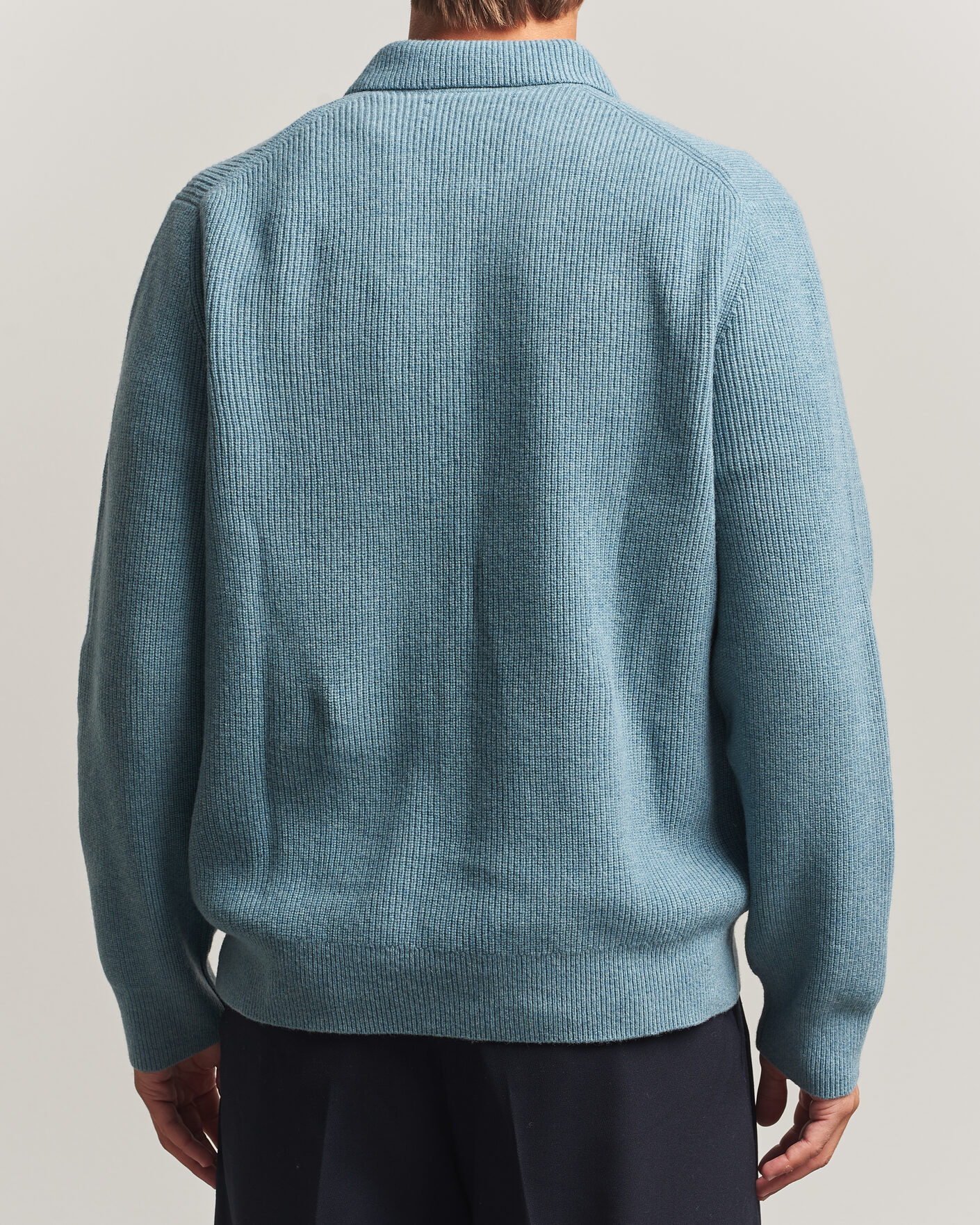 Uomini | Maglieria | Samsøe Samsøe | Isak Knitted Half Zip Polo Stormy Sea