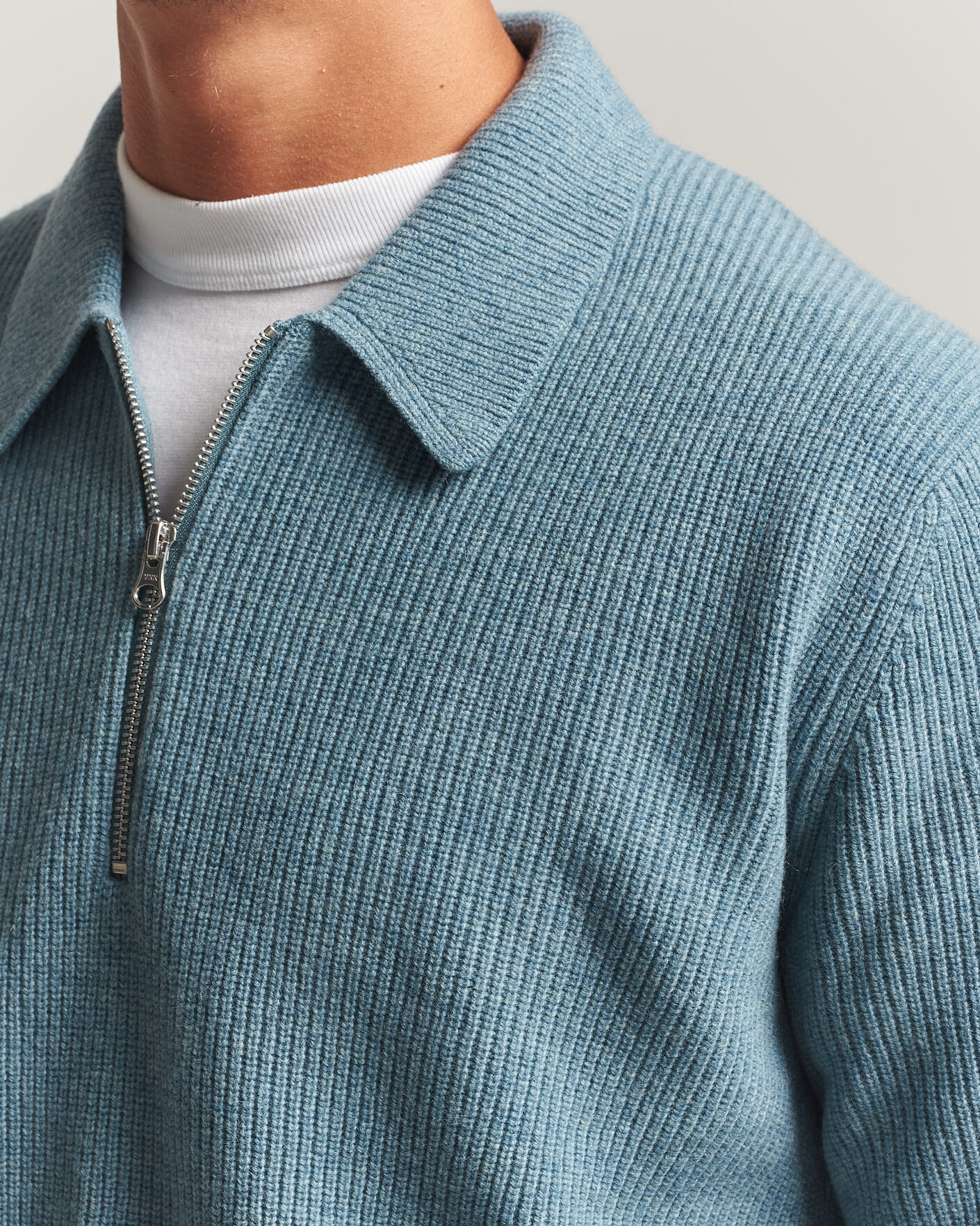 Uomini | Maglieria | Samsøe Samsøe | Isak Knitted Half Zip Polo Stormy Sea