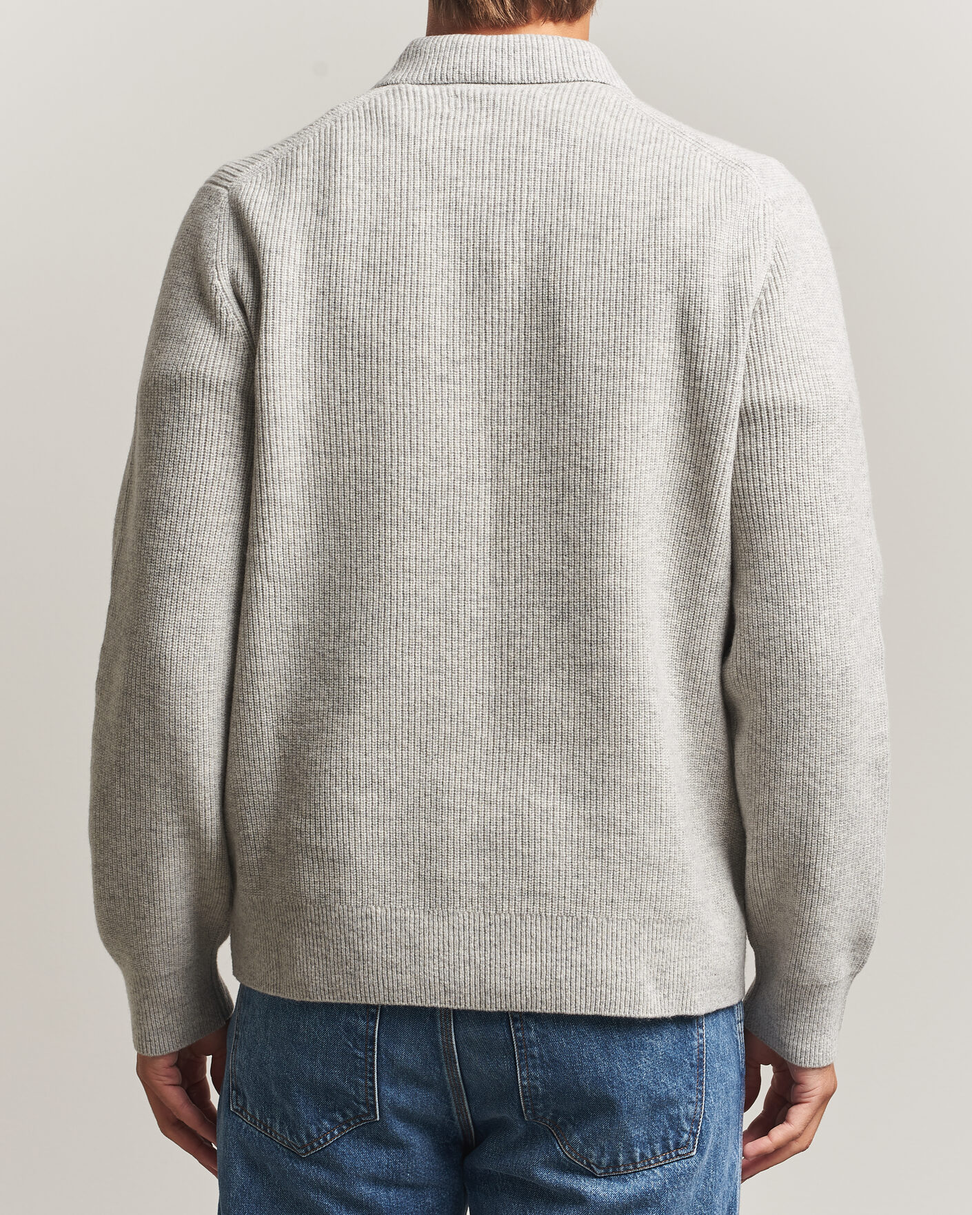 Uomini | Maglieria | Samsøe Samsøe | Isak Knitted Half Zip Polo Grey Melange