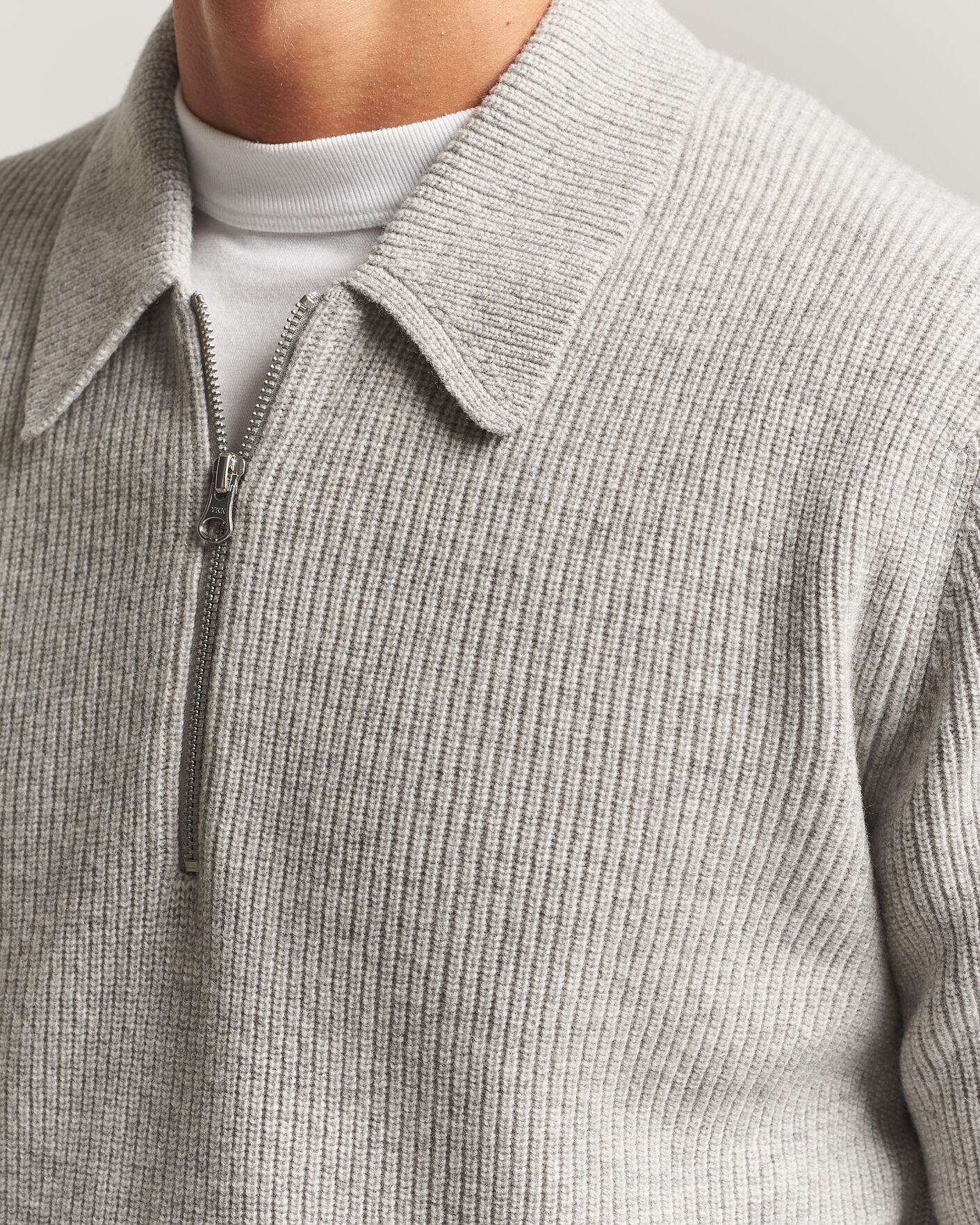 Uomini | Maglieria | Samsøe Samsøe | Isak Knitted Half Zip Polo Grey Melange