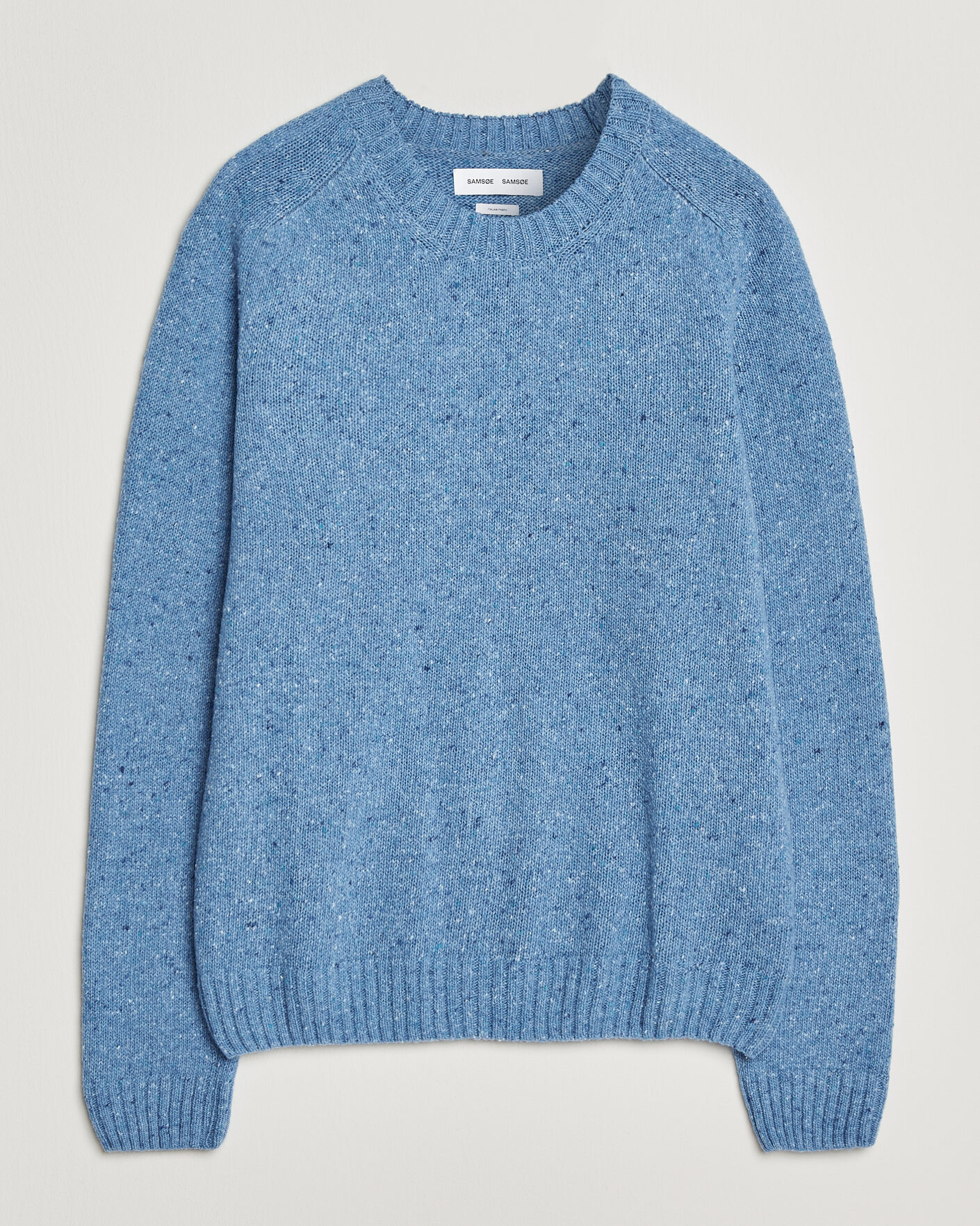 Uomini | Maglieria | Samsøe Samsøe | Nate Donegal Wool Knitted Striped Sweater Cyaneus