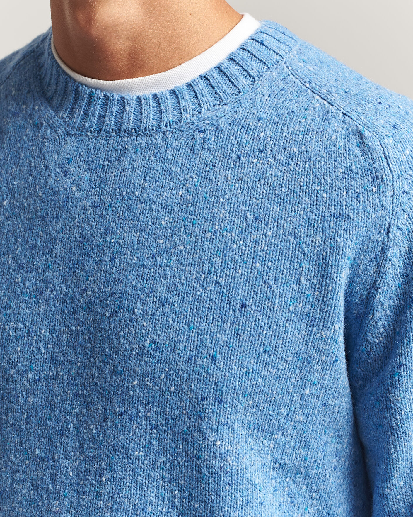 Uomini | Maglieria | Samsøe Samsøe | Nate Donegal Wool Knitted Striped Sweater Cyaneus