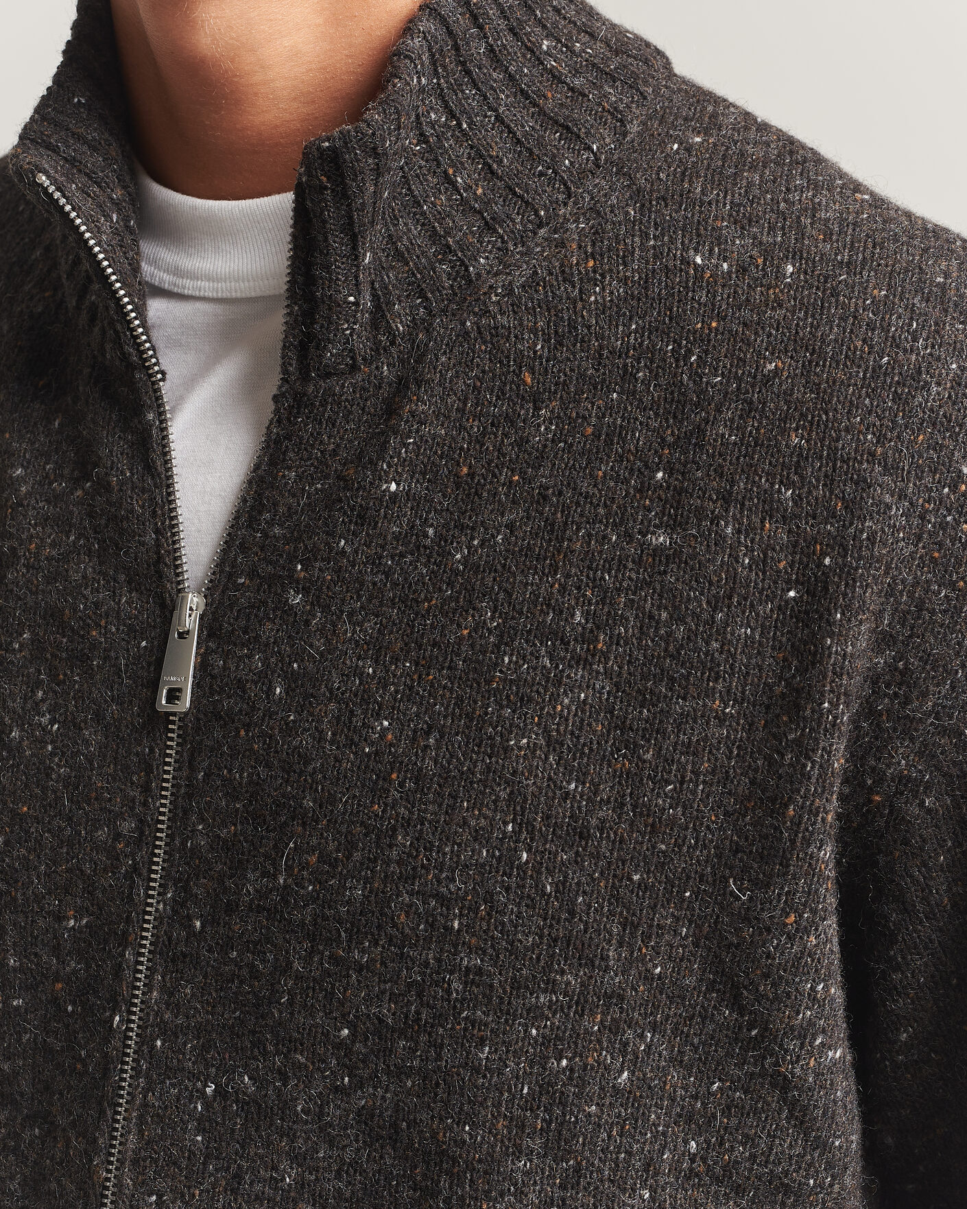 Uomini | Maglieria | Samsøe Samsøe | Nate Donegal Wool Knitted Full Zip Delicioso