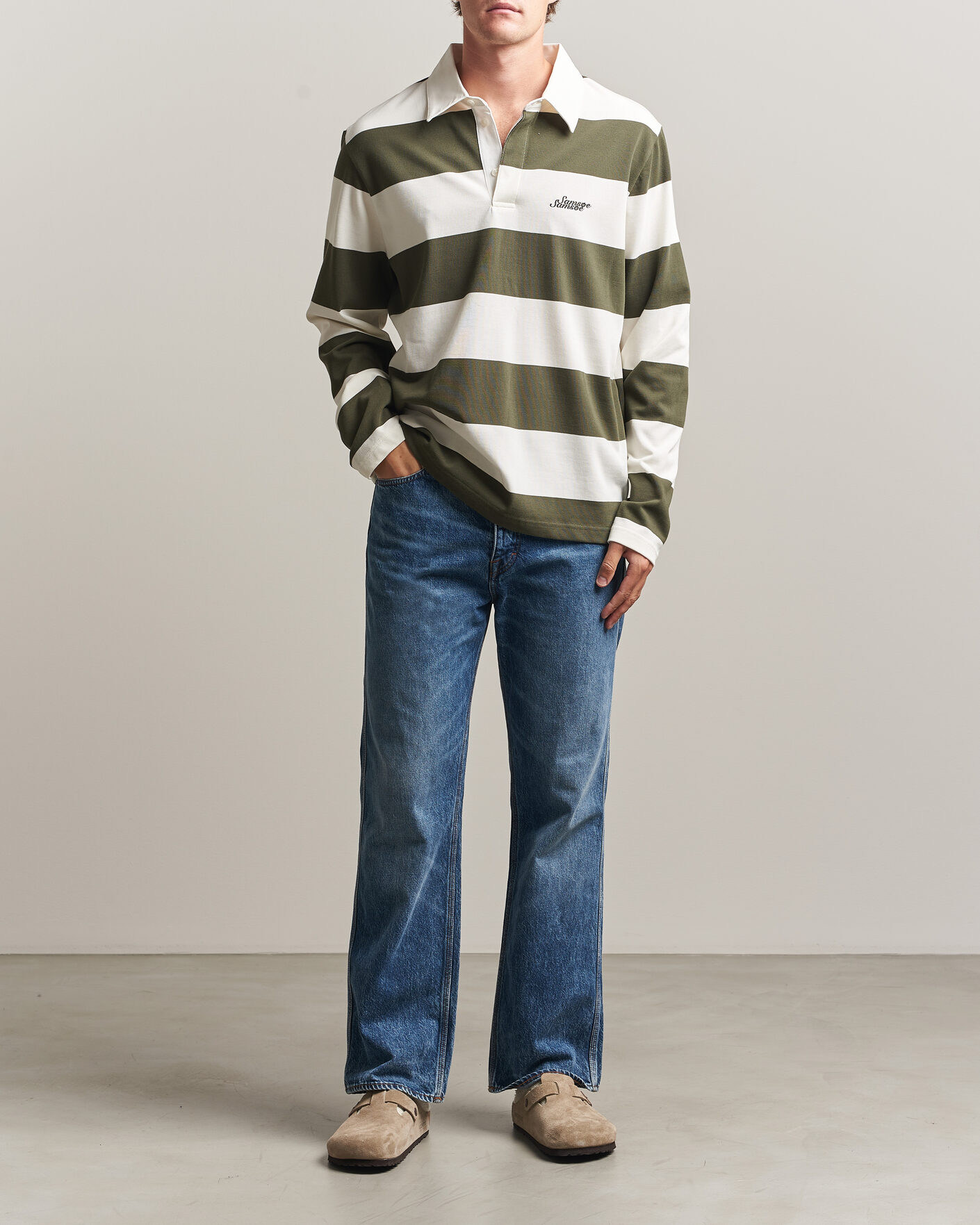 Uomini | Maglieria | Samsøe Samsøe | Kevin Barstriped Rugger Forest Night/White
