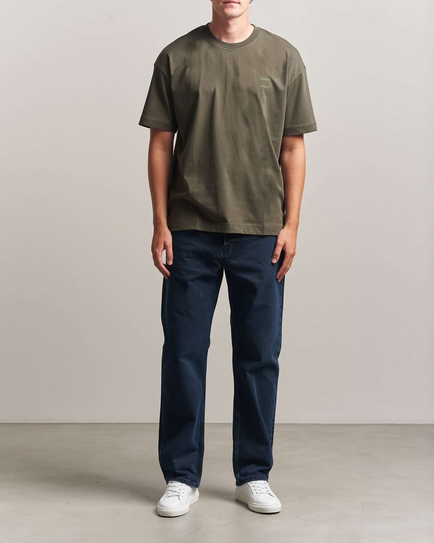 Uomini | T-shirt | Samsøe Samsøe | Joel Organic Cotton T-Shirt Forest Night