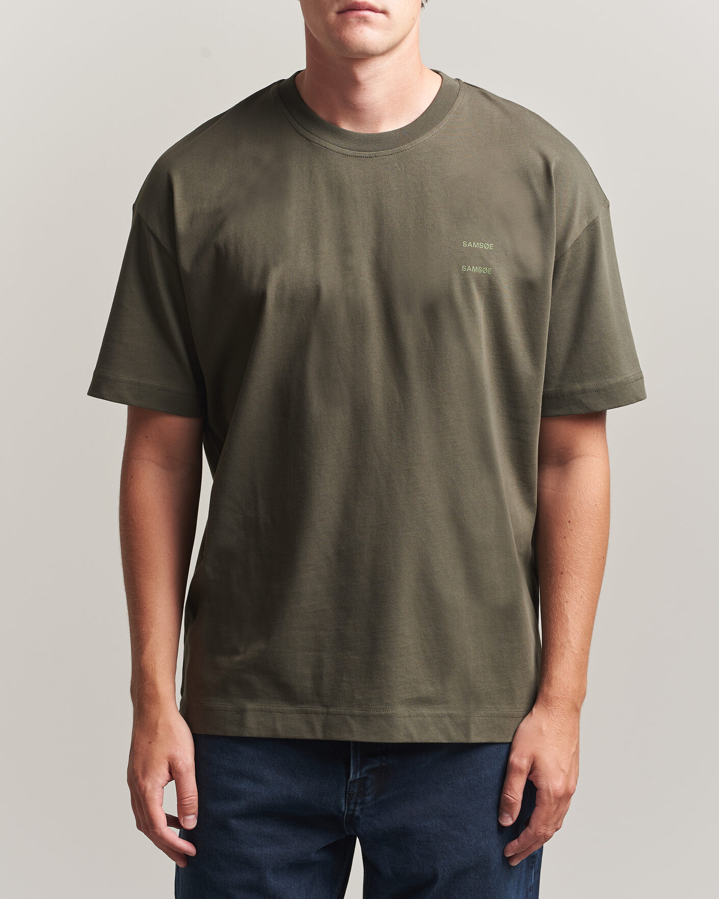 Uomini | T-shirt | Samsøe Samsøe | Joel Organic Cotton T-Shirt Forest Night