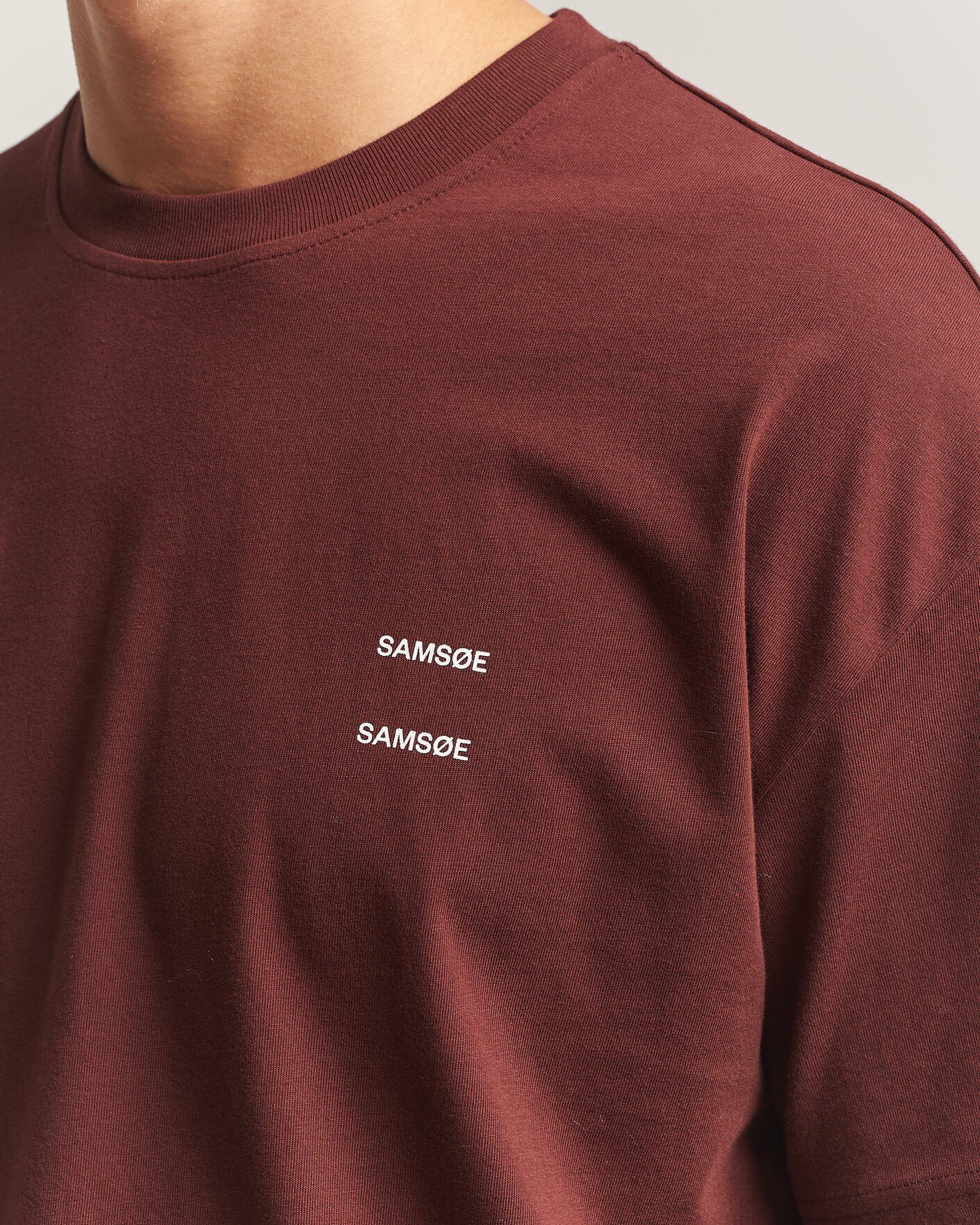 Uomini | T-shirt | Samsøe Samsøe | Joel Organic Cotton T-Shirt Bitter Chocolate