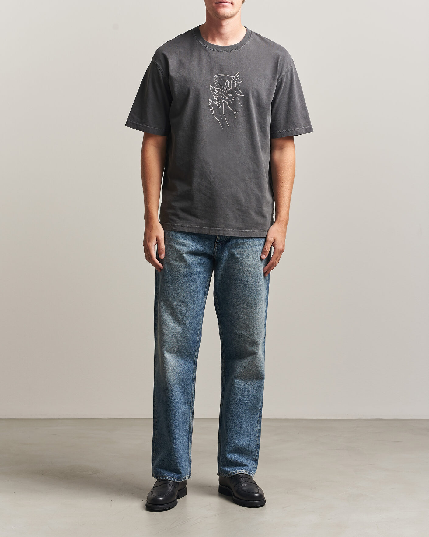 Uomini | T-shirt | Samsøe Samsøe | Giles Printed Crew Neck T-Shirt Black Lines