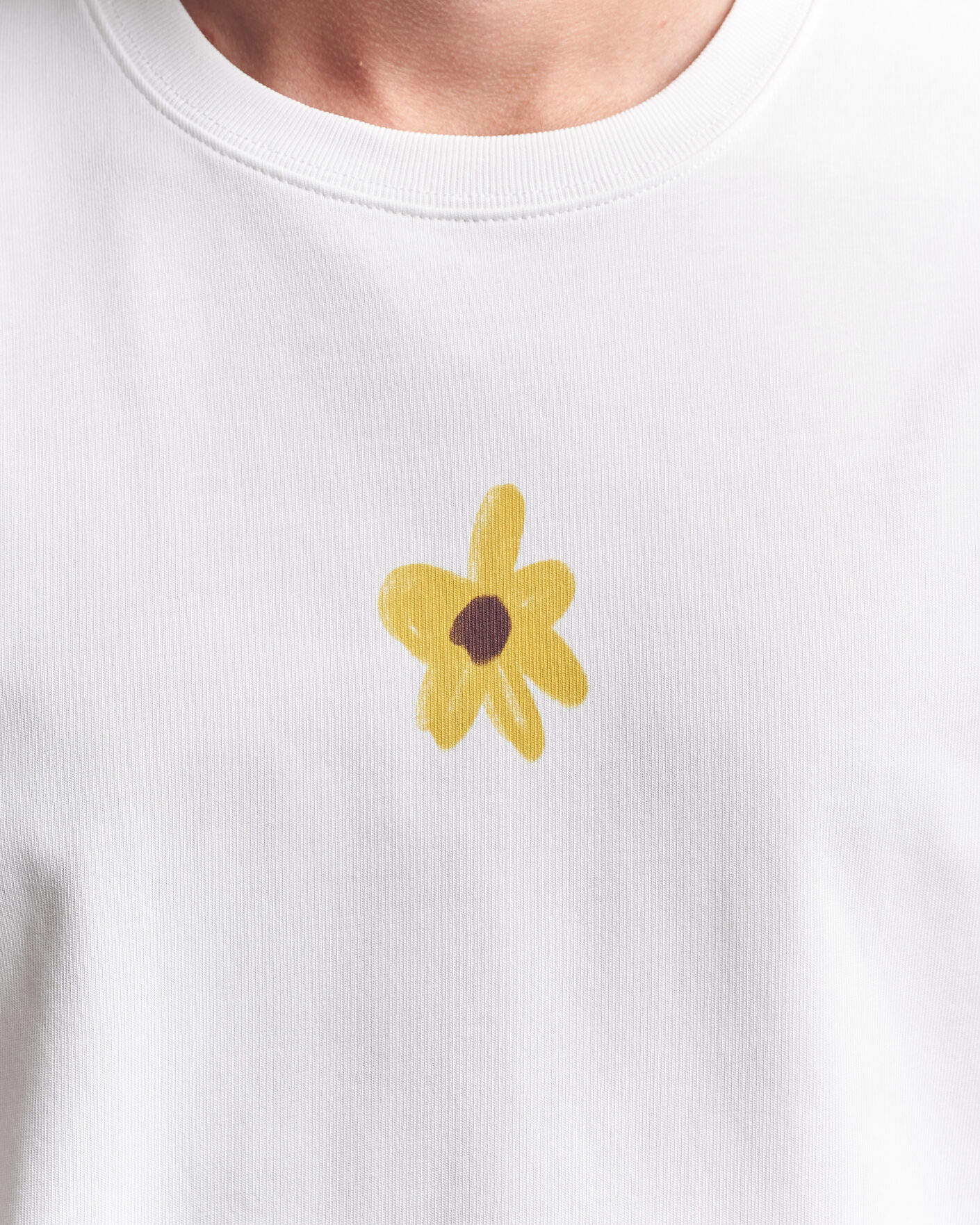 Uomini | T-shirt | Samsøe Samsøe | Giles Printed Crew Neck T-Shirt White Flowers
