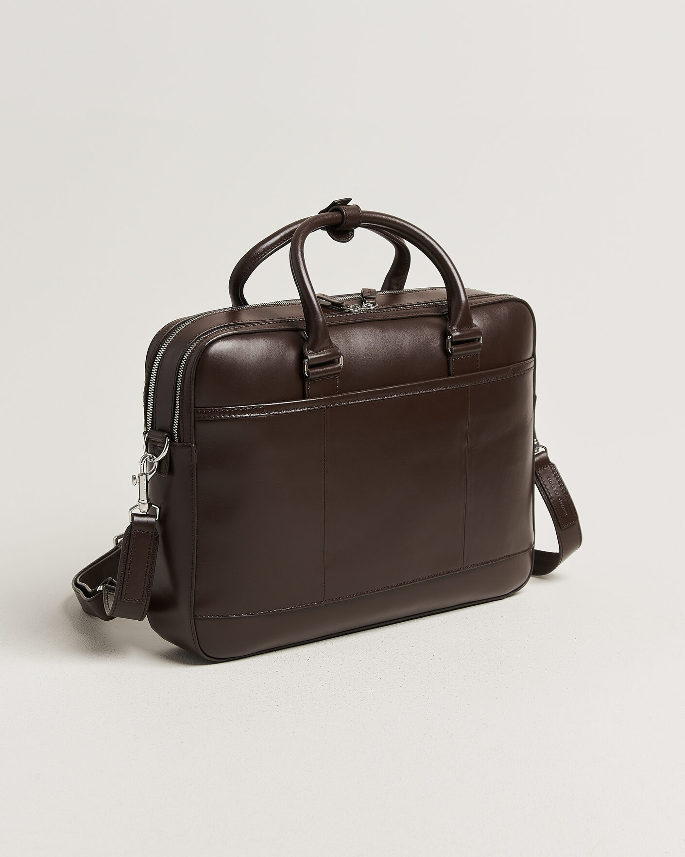 Uomini | Borse | Tiger of Sweden | Burin Smooth Leather Briefcase Dark Brown