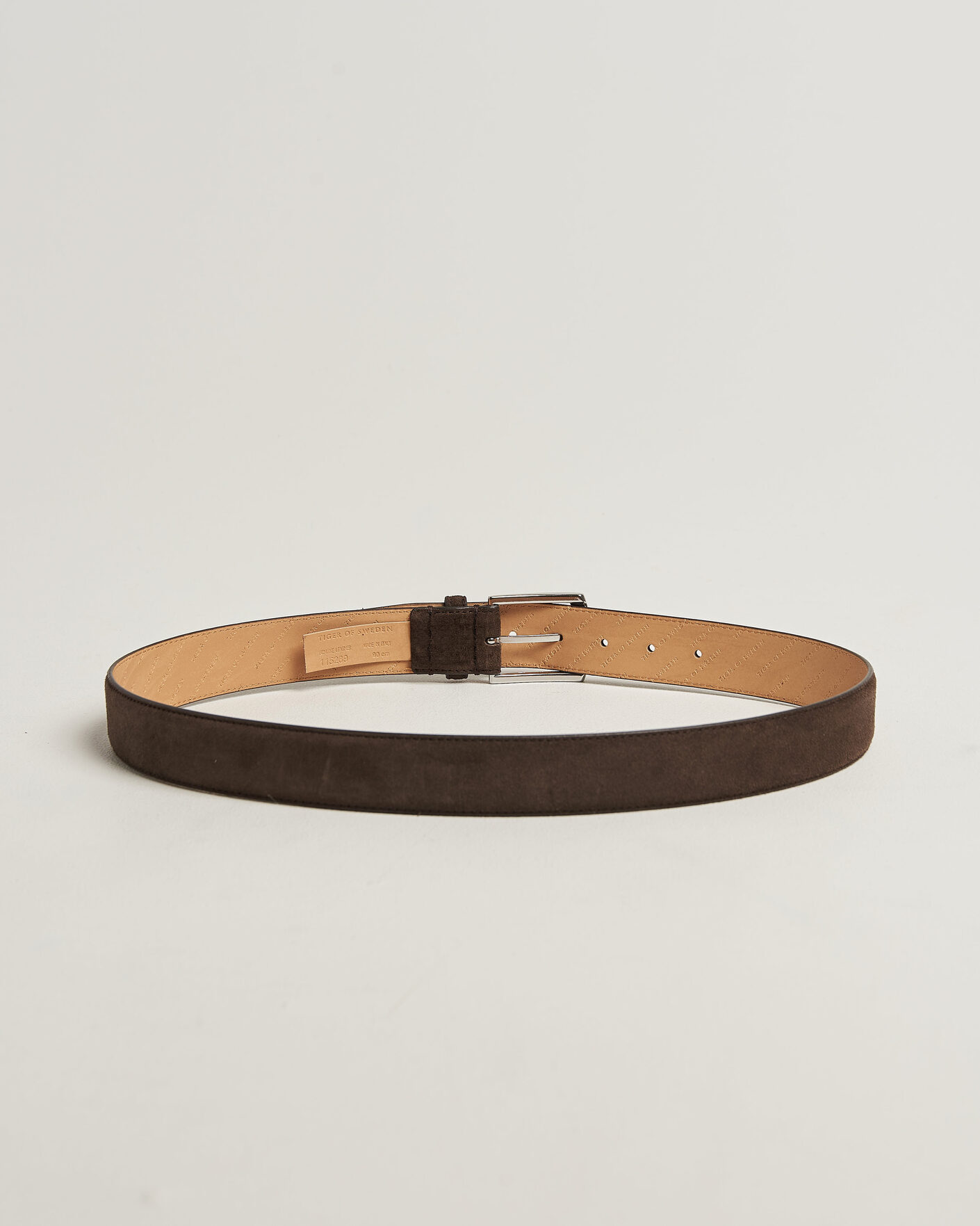 Uomini | Cinture | Tiger of Sweden | Bergstroms Suede Belt Dark Brown
