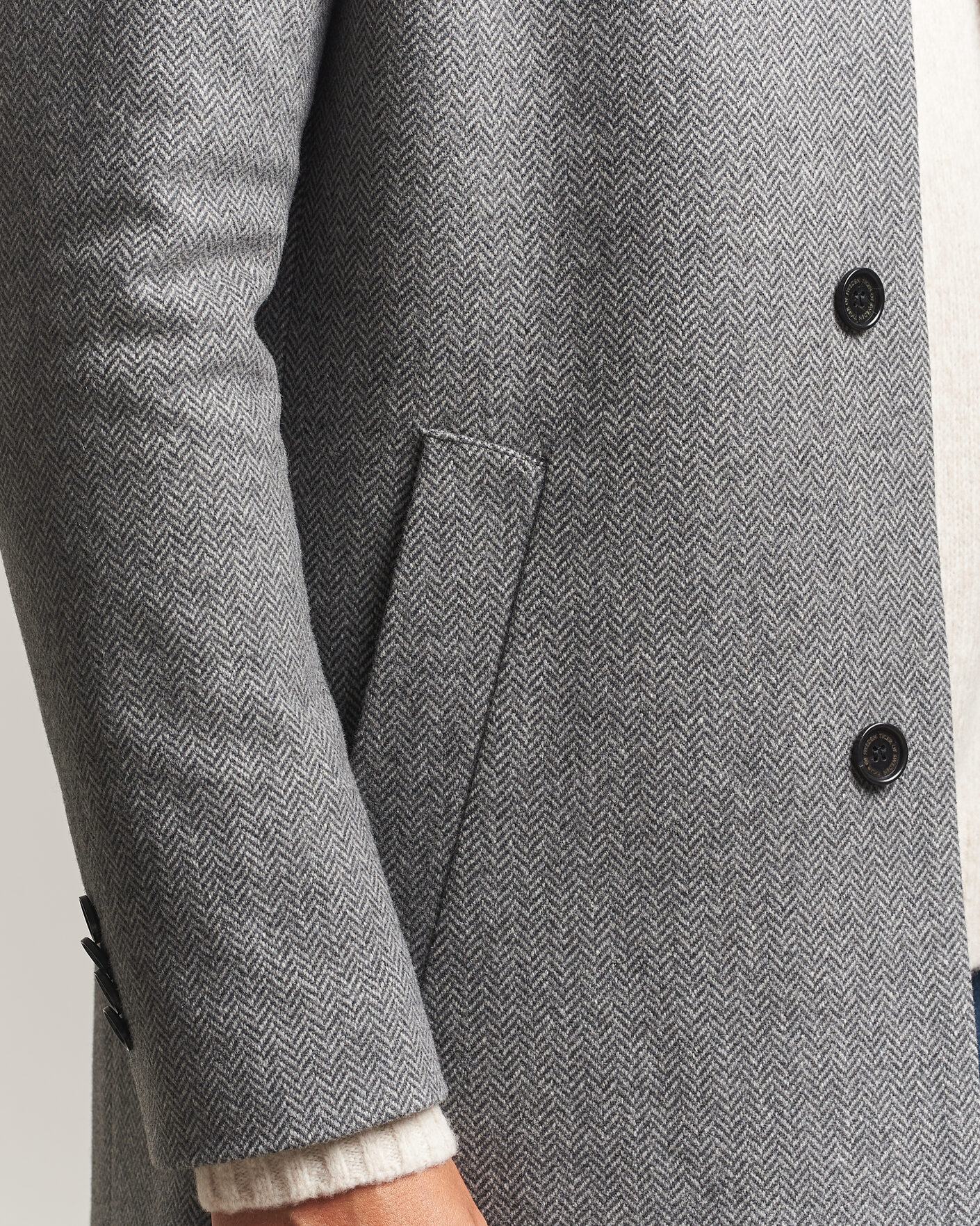 Uomini | Giacche | Tiger of Sweden | Aleric Wool Herringbone Coat Fogy