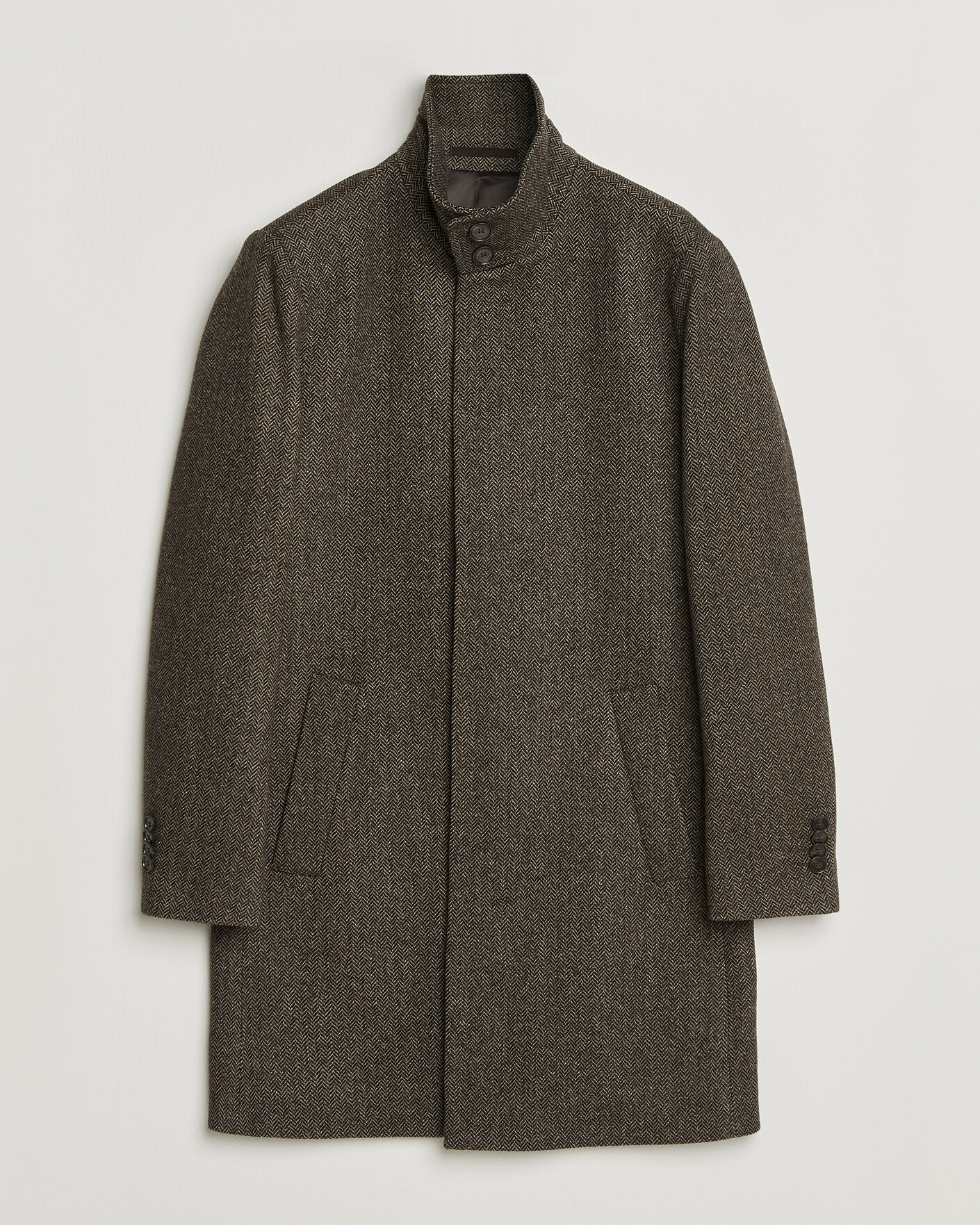 Uomini | Giacche | Tiger of Sweden | Aleric Wool Herringbone Coat Brown