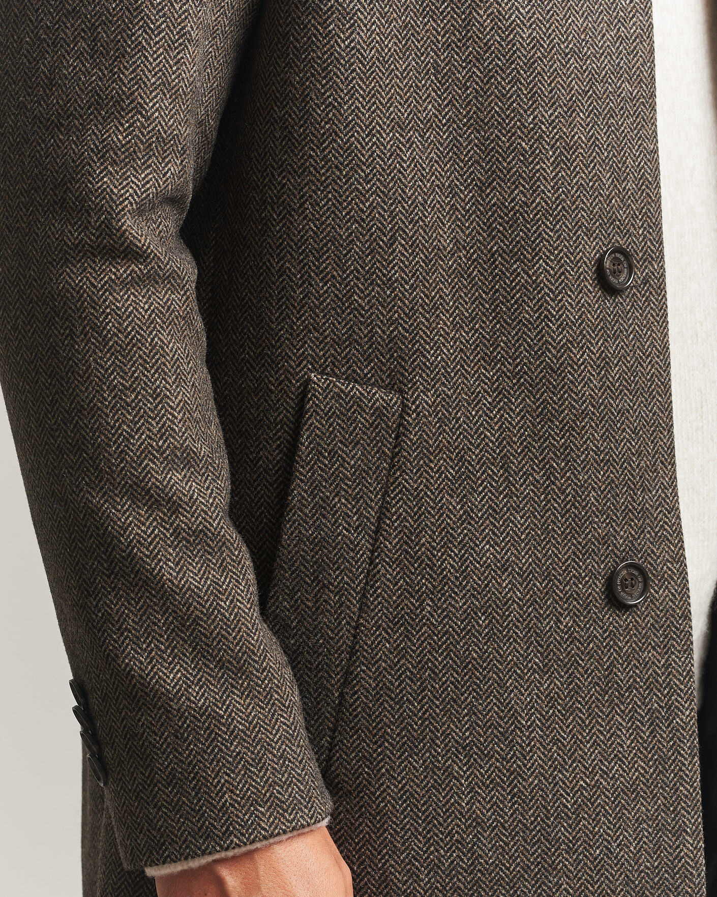 Uomini | Giacche | Tiger of Sweden | Aleric Wool Herringbone Coat Brown