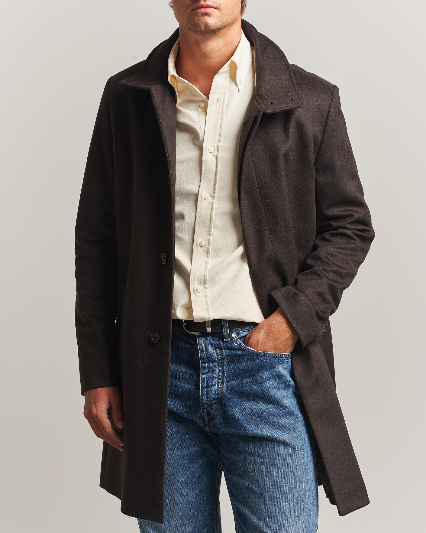 Uomini | Giacche | Tiger of Sweden | Aleric Wool/Cashmere Coat Espresso
