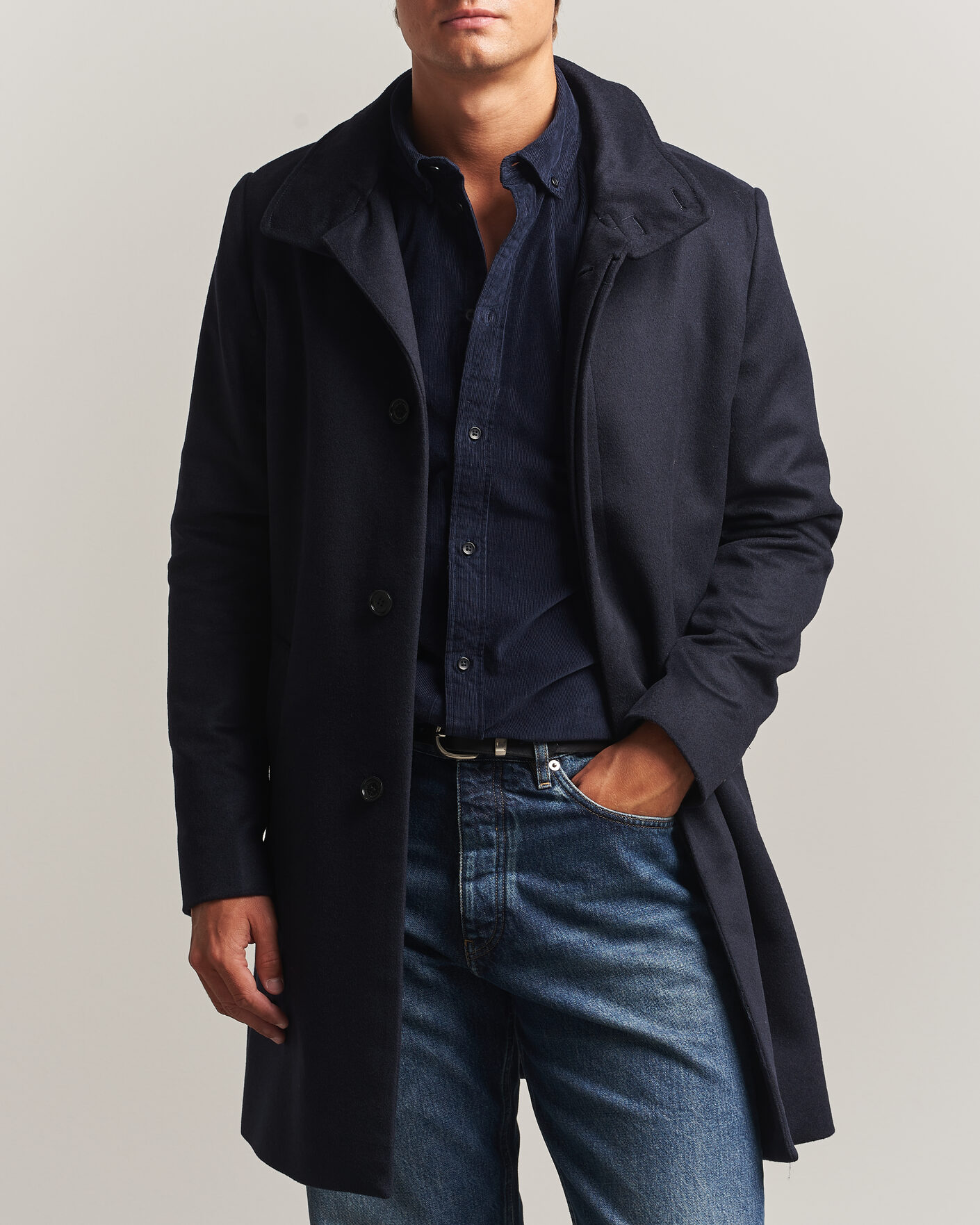 Uomini | Giacche | Tiger of Sweden | Aleric Wool/Cashmere Coat Light Ink