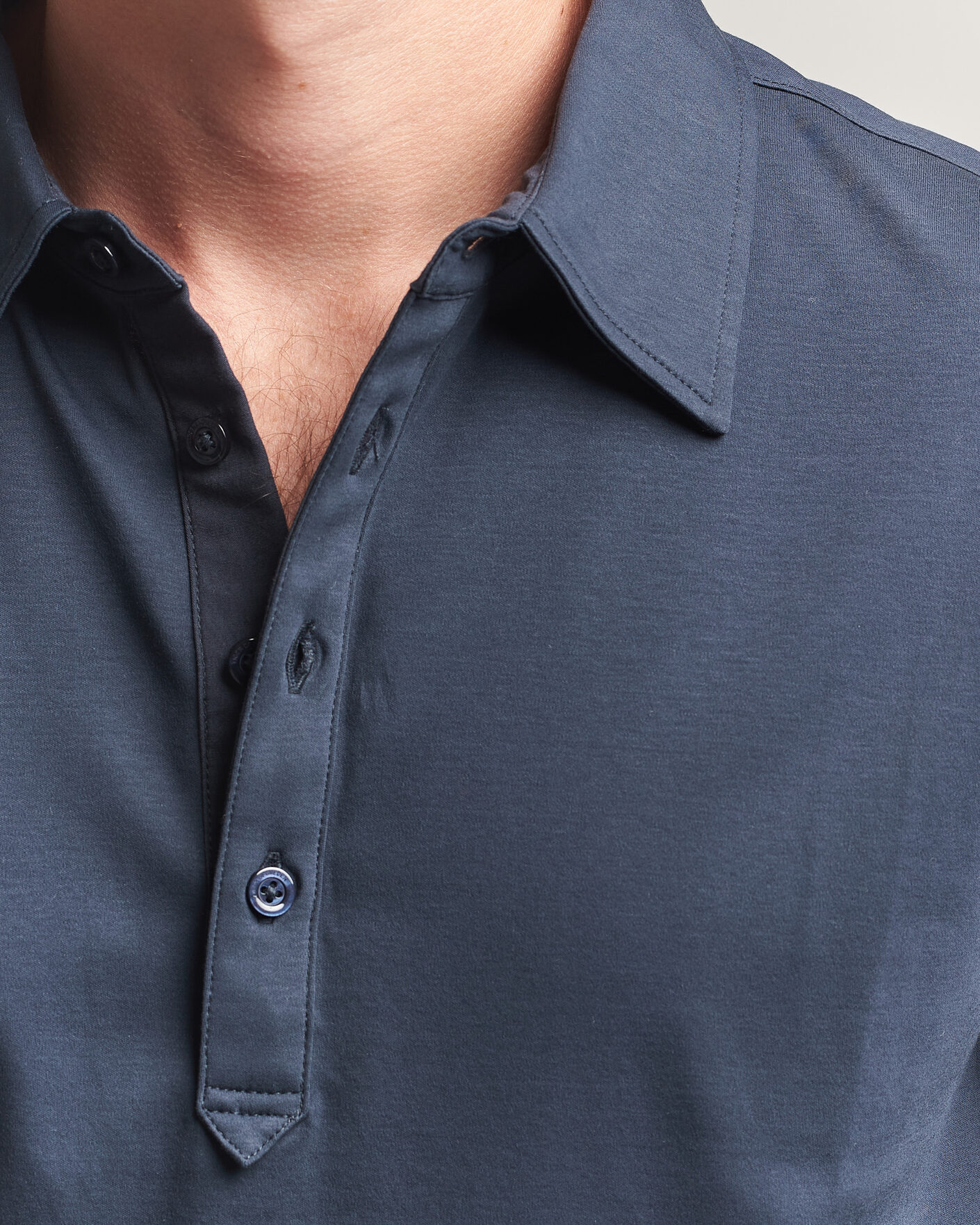 Uomini | Polo | Tiger of Sweden | Tanner Mercerized Cotton Polo Light Ink