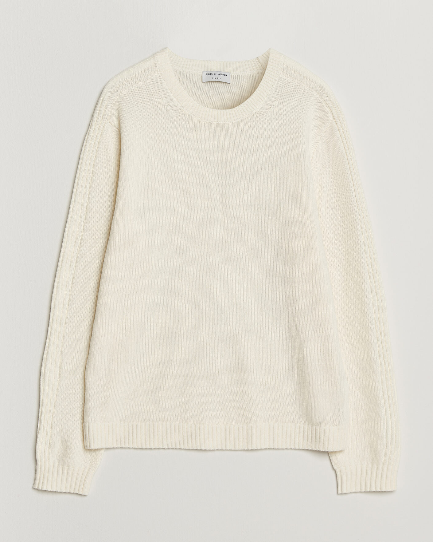 Uomini | Maglieria | Tiger of Sweden | Wilfred Wool/Cashmere Sweater Porcelain Cream