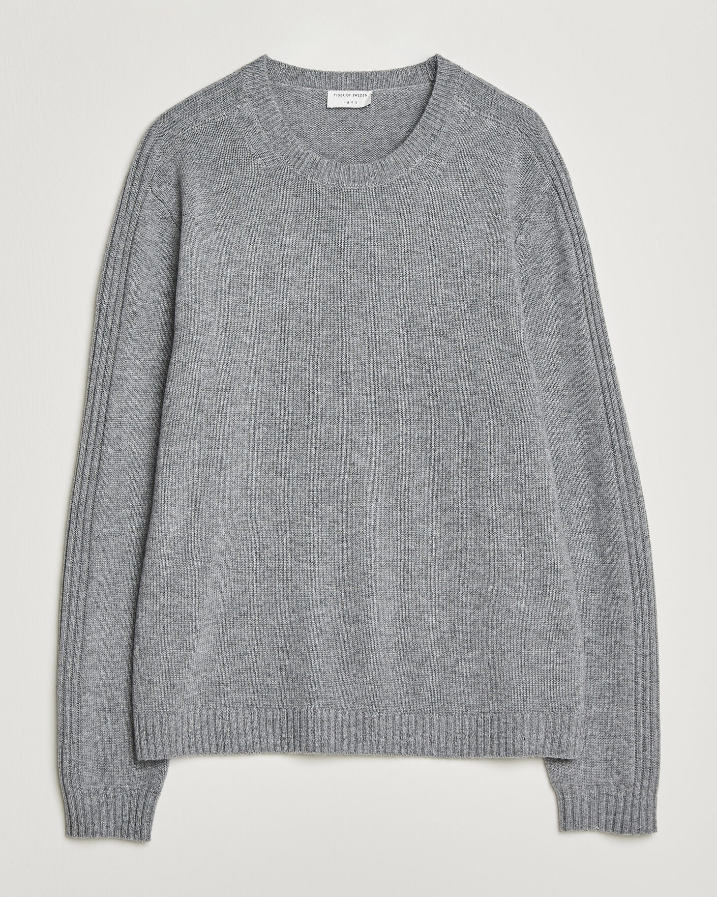 Uomini | Maglieria | Tiger of Sweden | Wilfred Wool/Cashmere Sweater Light Grey Melange