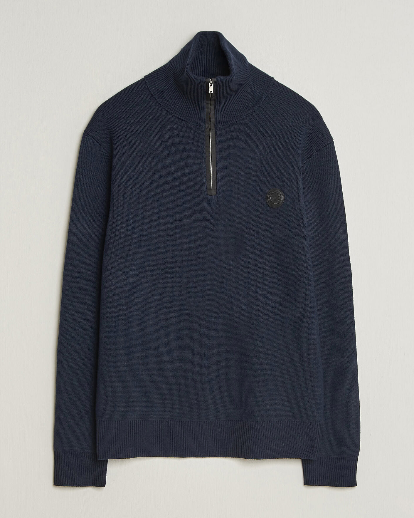 Uomini | Maglieria | Tiger of Sweden | Hamish Wool Heavy Knitted Half Zip Night Grape