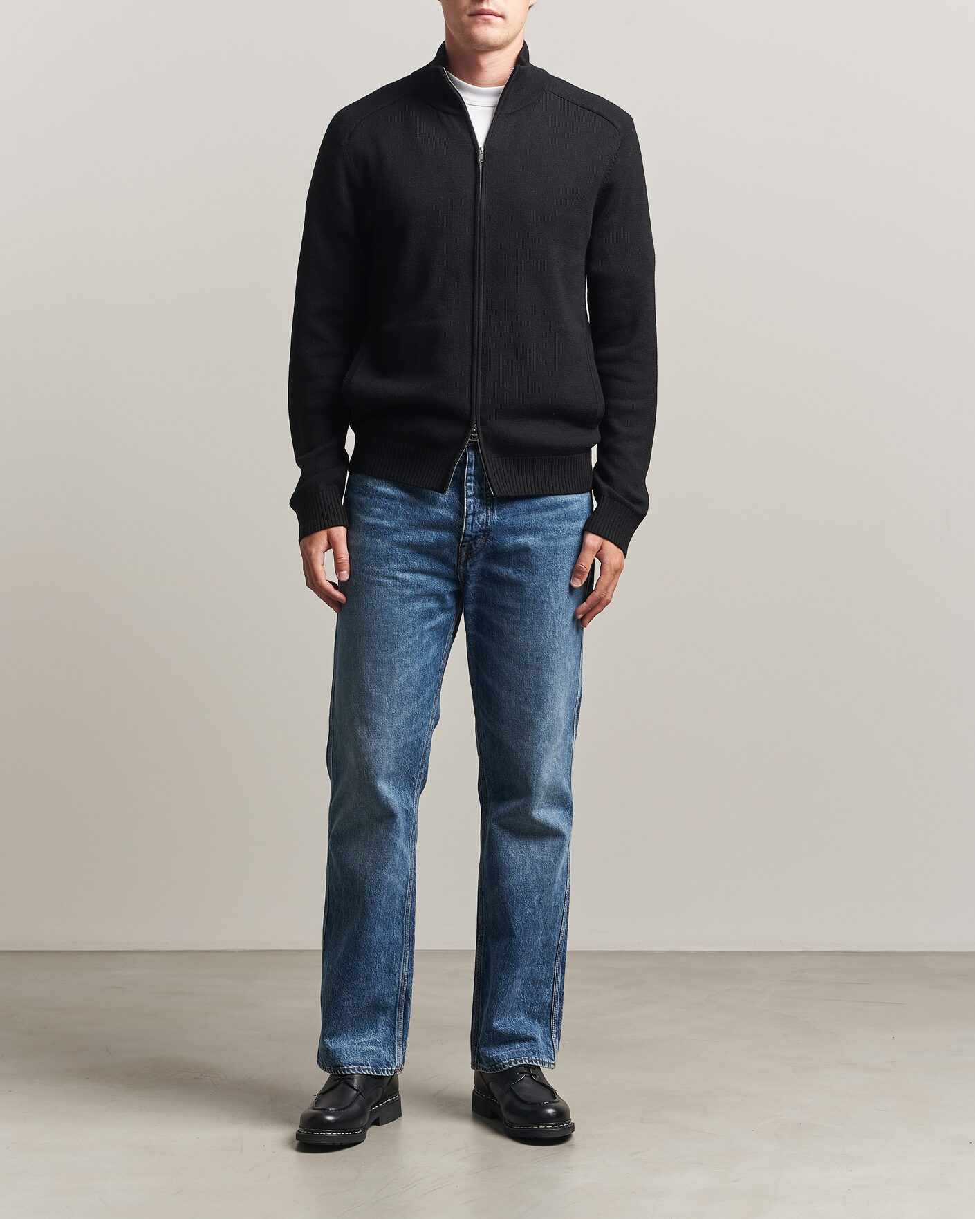 Uomini | Maglieria | Tiger of Sweden | Cassian Wool Full Zip Black