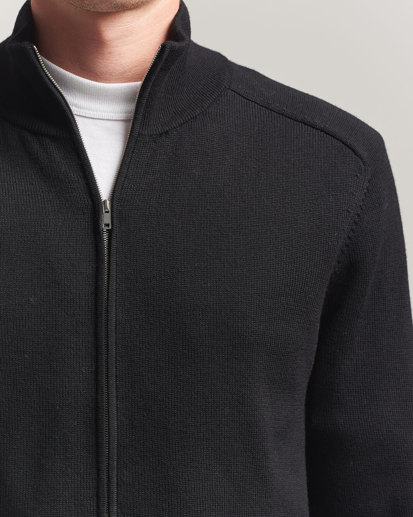 Uomini | Maglieria | Tiger of Sweden | Cassian Wool Full Zip Black