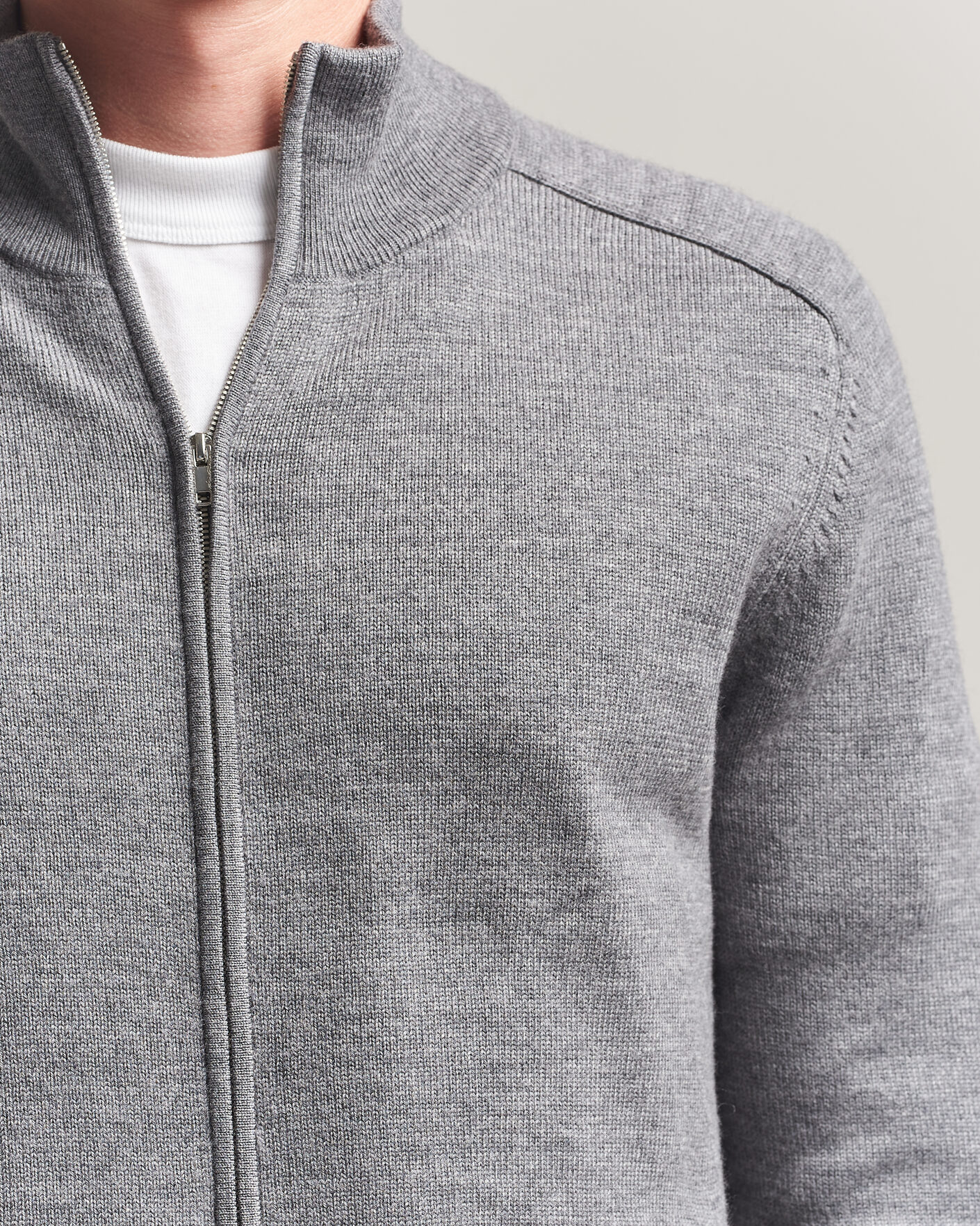 Uomini | Maglieria | Tiger of Sweden | Cassian Wool Full Zip Concrete Melange