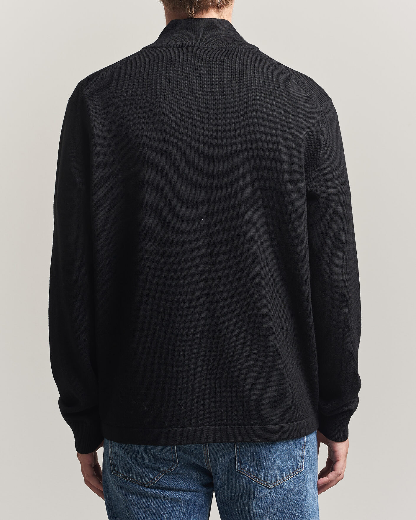 Uomini | Maglieria | Tiger of Sweden | Travis Wool Half Zip Black