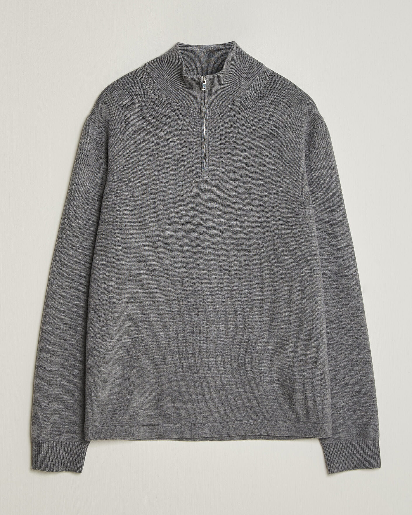 Uomini | Maglieria | Tiger of Sweden | Travis Wool Half Zip Concrete Melange
