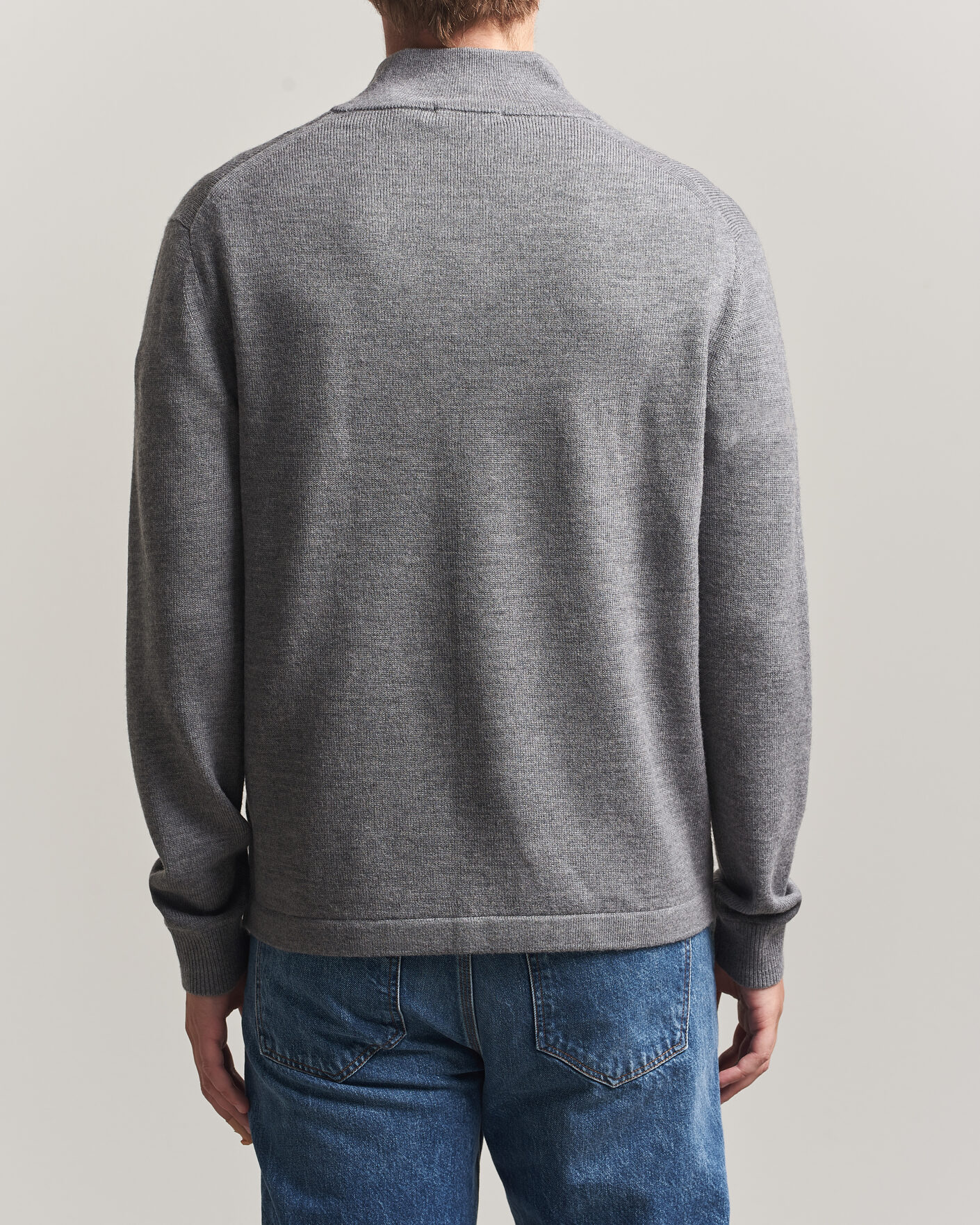 Uomini | Maglieria | Tiger of Sweden | Travis Wool Half Zip Concrete Melange