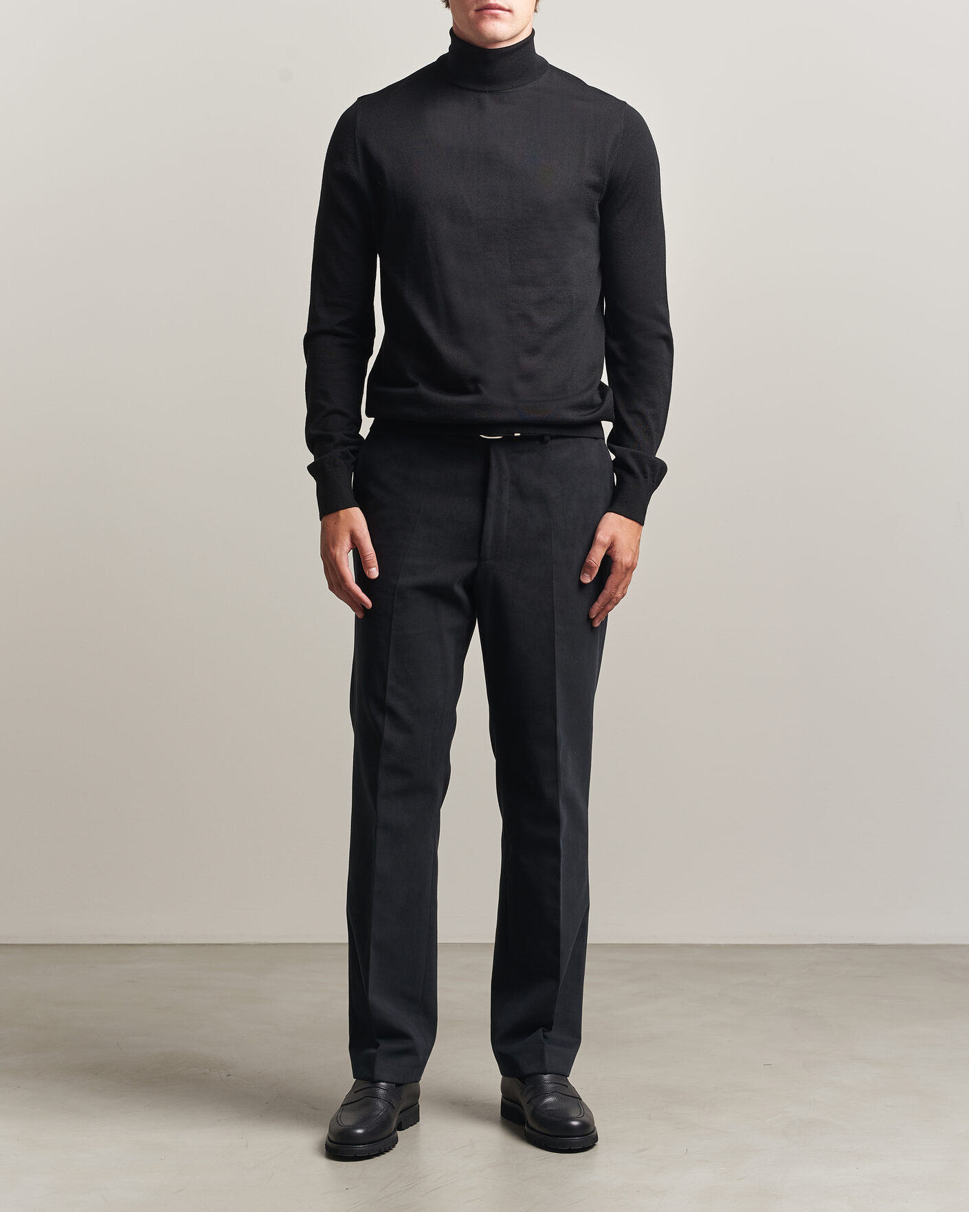 Uomini | Maglieria | Tiger of Sweden | Nevile Extra Fine Merino Polo Black