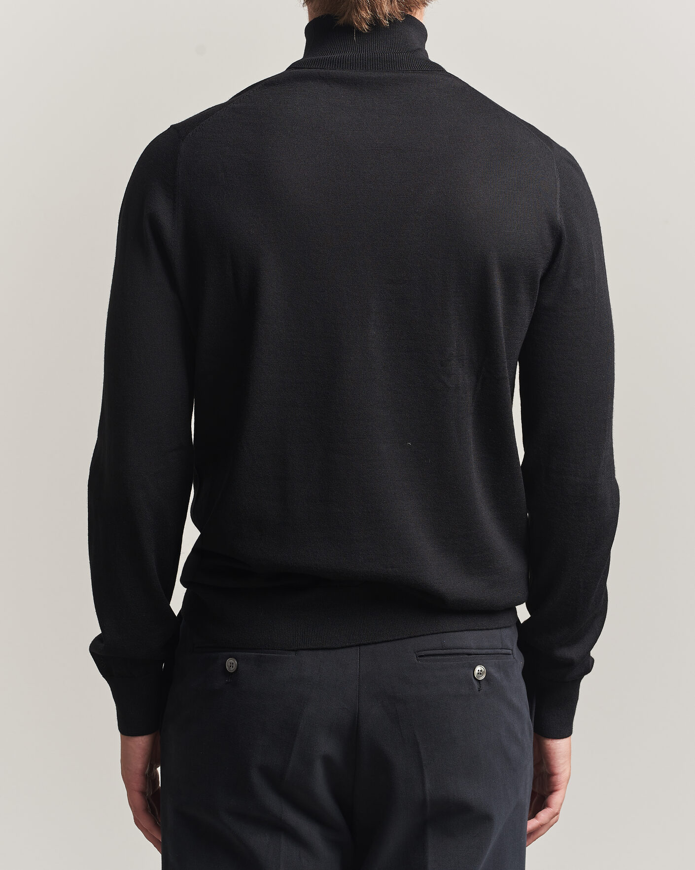 Uomini | Maglieria | Tiger of Sweden | Nevile Extra Fine Merino Polo Black