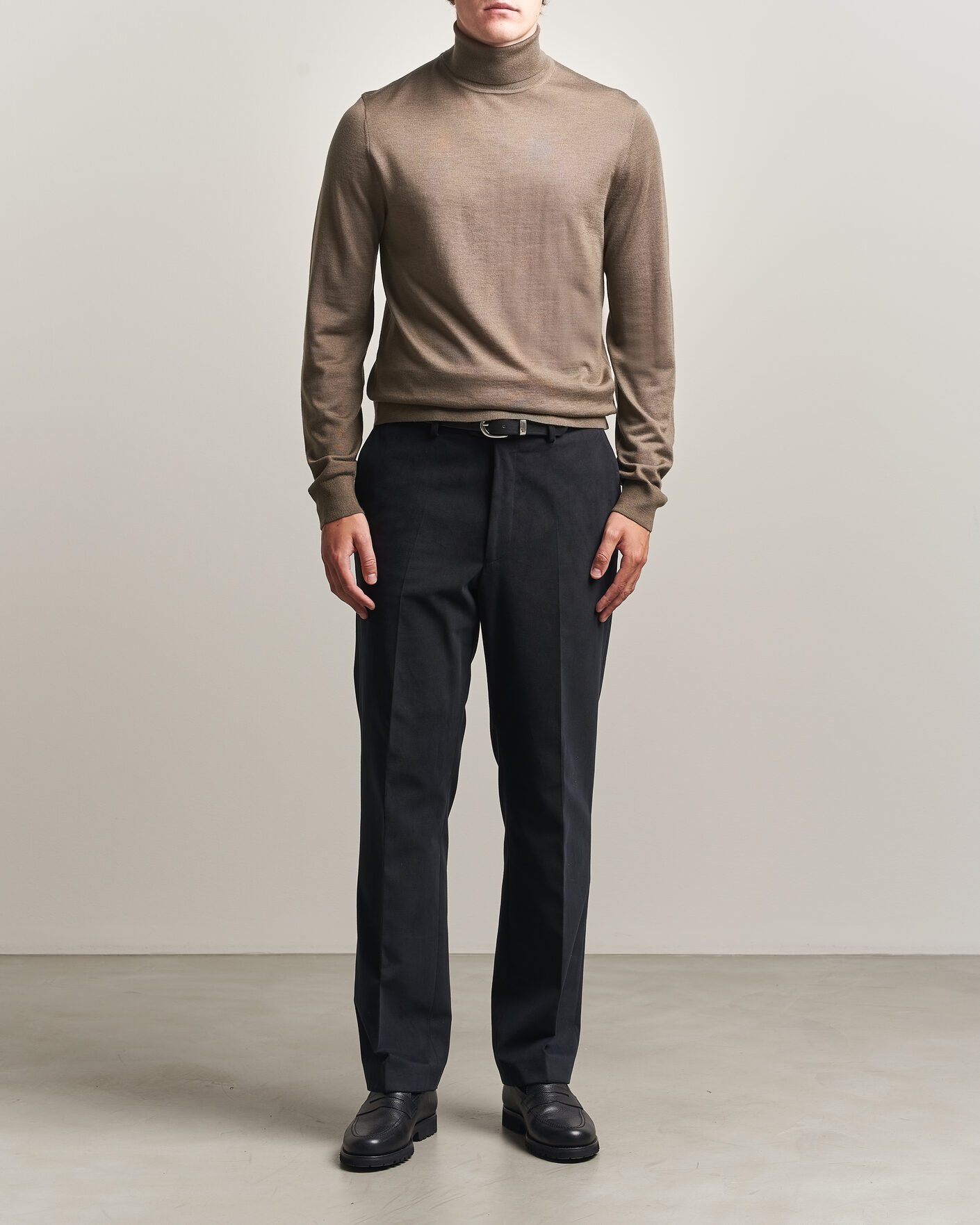 Uomini | Maglieria | Tiger of Sweden | Nevile Extra Fine Merino Polo Aged Timber