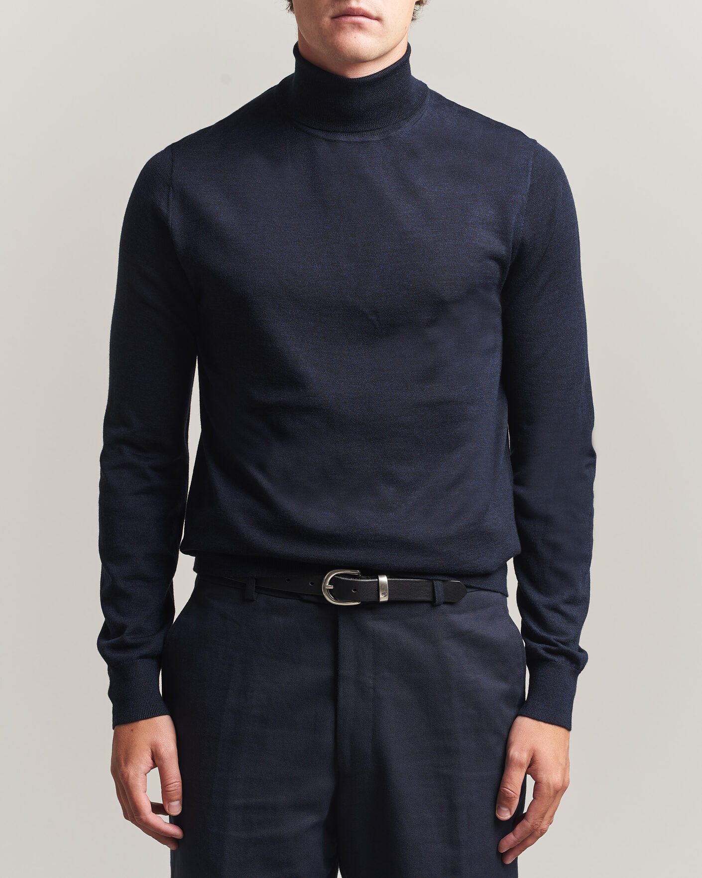 Uomini | Maglieria | Tiger of Sweden | Nevile Extra Fine Merino Polo Light Ink