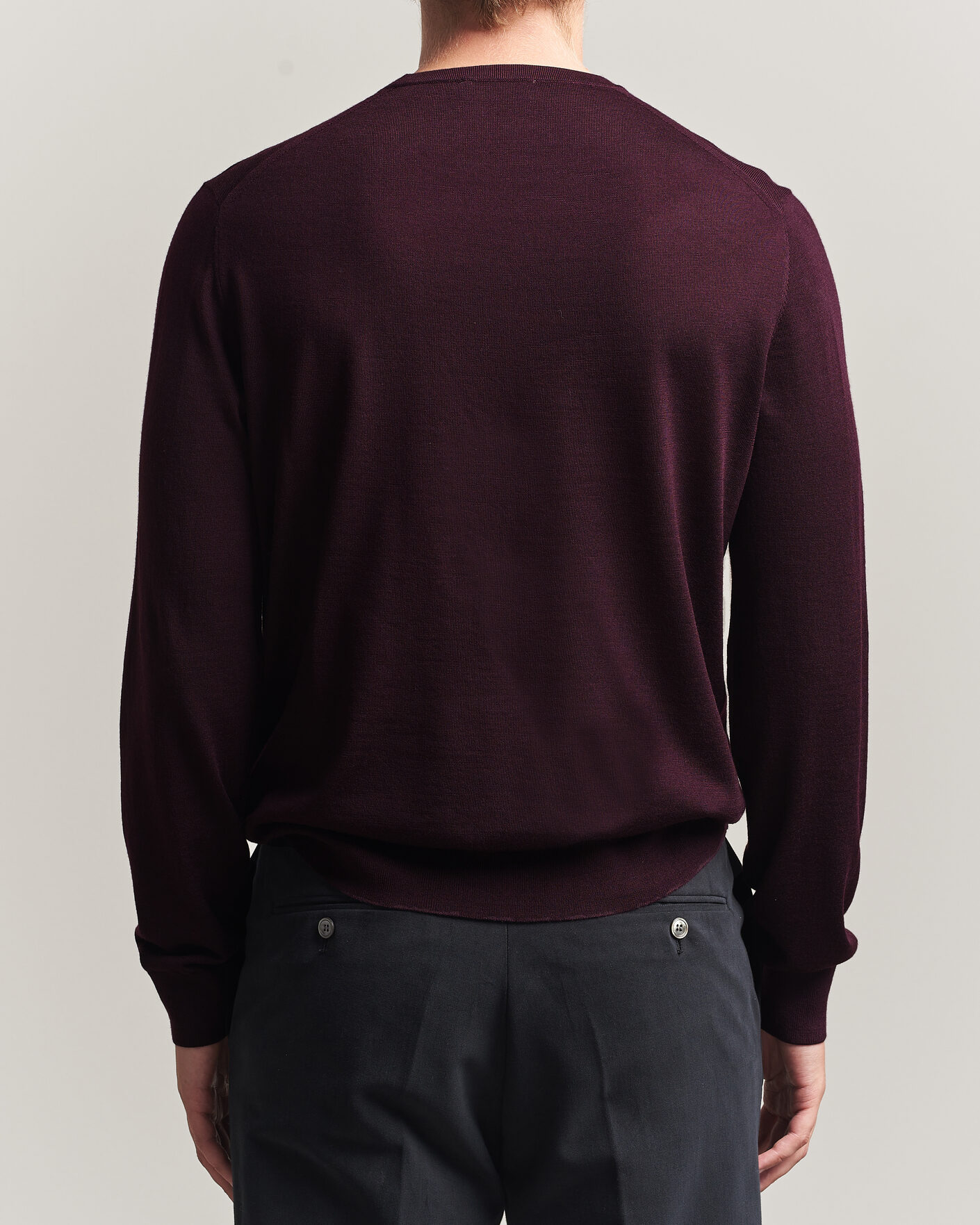 Uomini | Maglieria | Tiger of Sweden | Connor Extra Fine Merino Crew Neck Pullover Aubergine