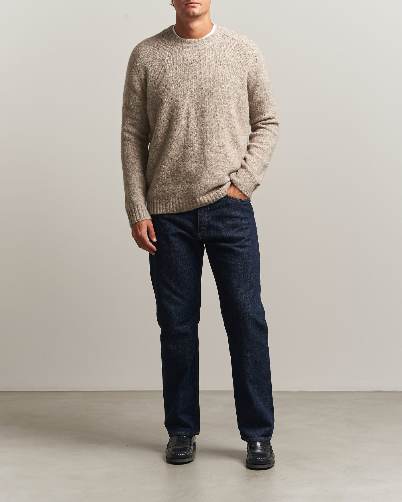 Uomini | Maglieria | Tiger of Sweden | Adryan Yak/Alpaca Knitted Sweater Stone Melange