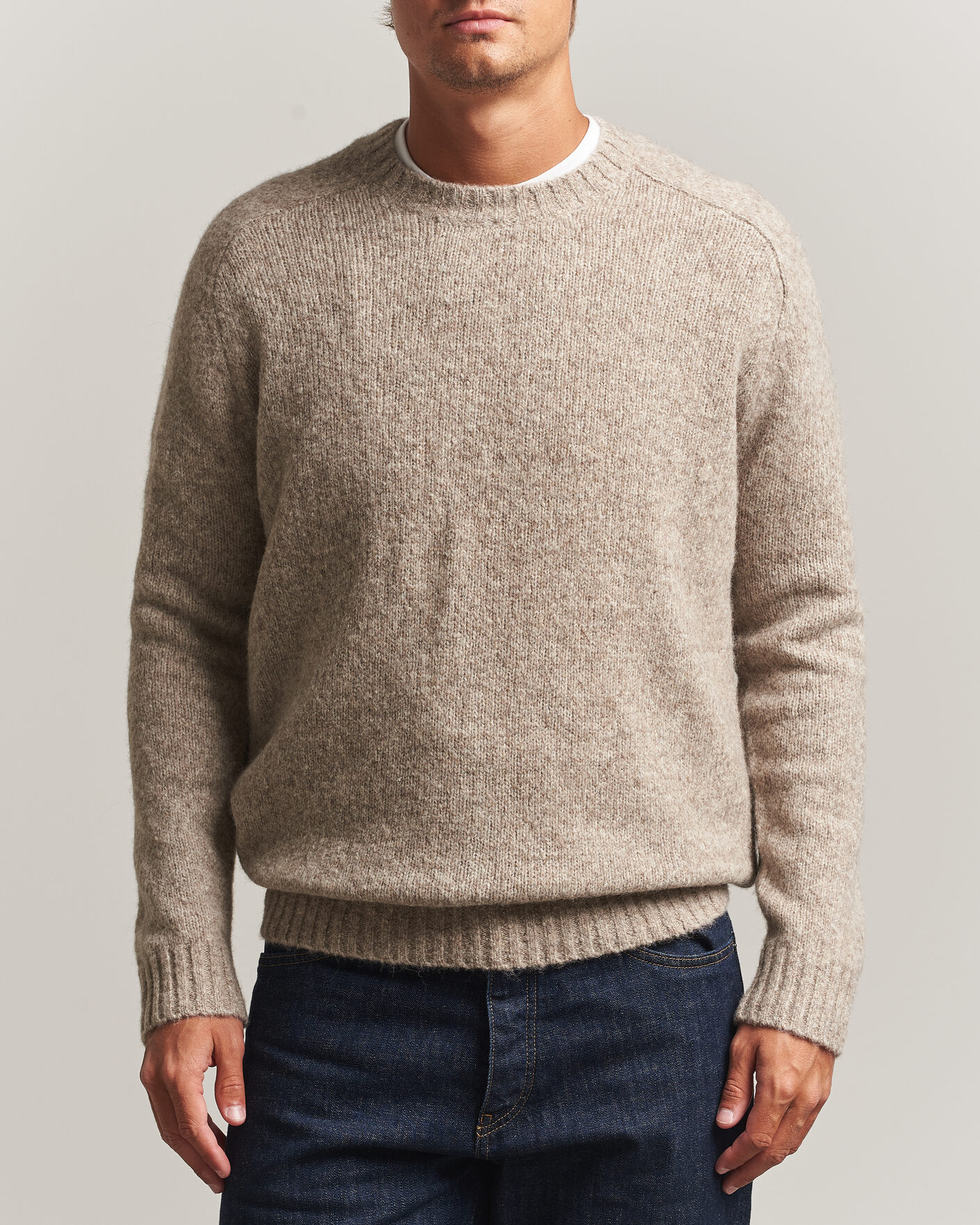 Uomini | Maglieria | Tiger of Sweden | Adryan Yak/Alpaca Knitted Sweater Stone Melange