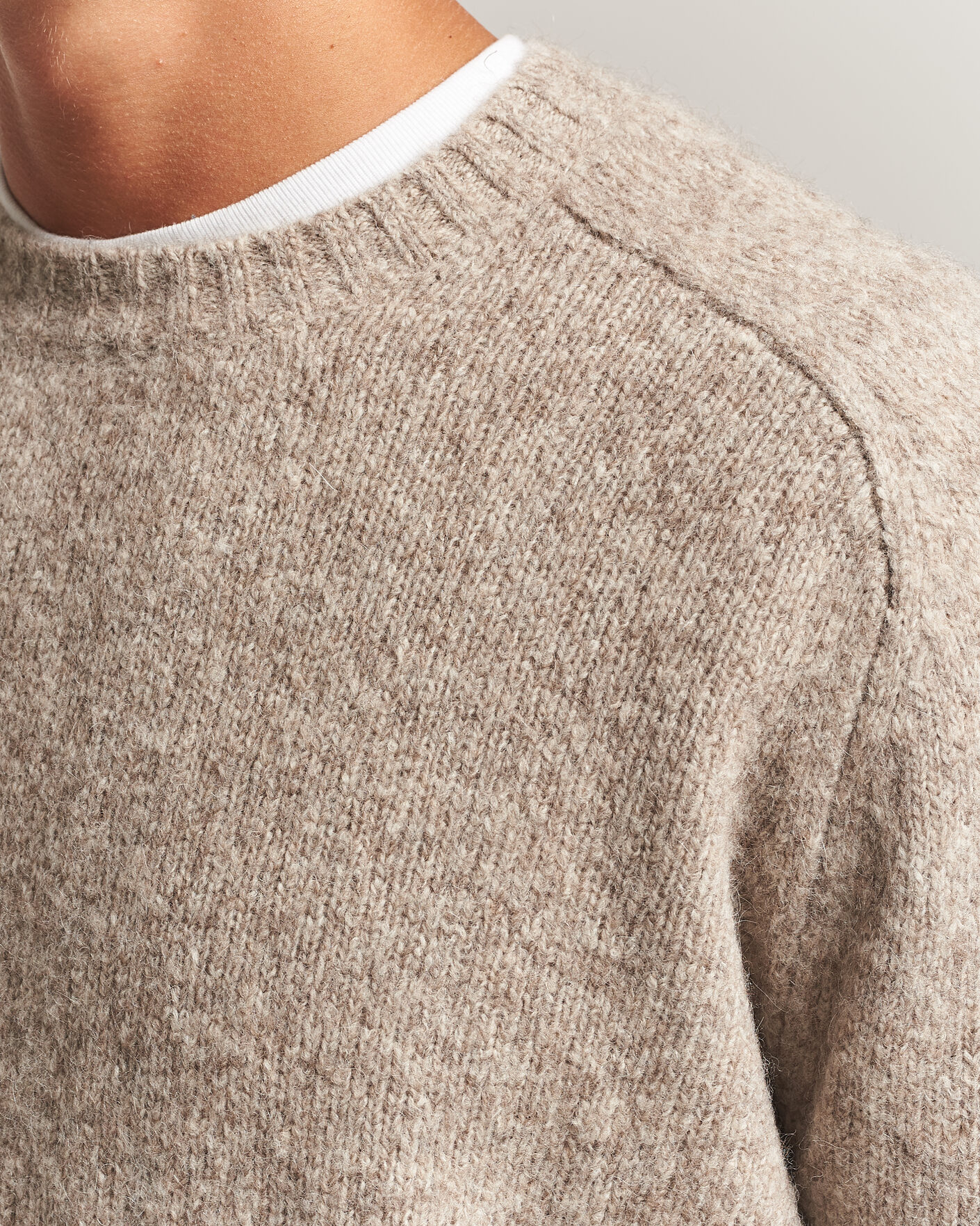 Uomini | Maglieria | Tiger of Sweden | Adryan Yak/Alpaca Knitted Sweater Stone Melange