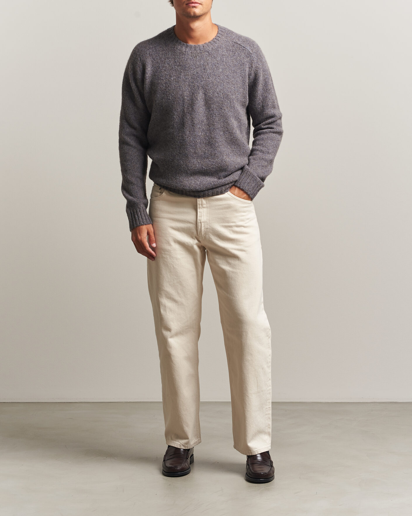 Uomini | Maglieria | Tiger of Sweden | Adryan Yak/Alpaca Knitted Sweater Grey Melange