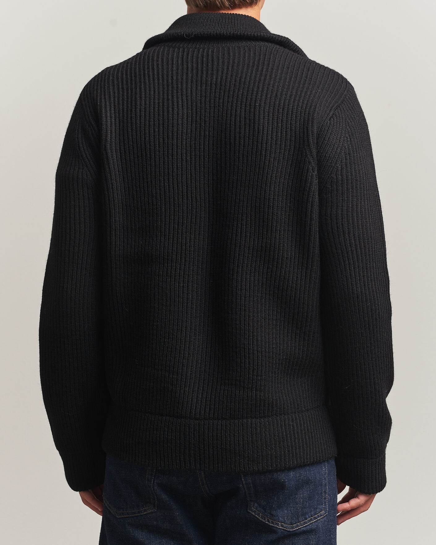 Uomini | Maglieria | Tiger of Sweden | Niall Wool Heavy Knitted Full Zip Black