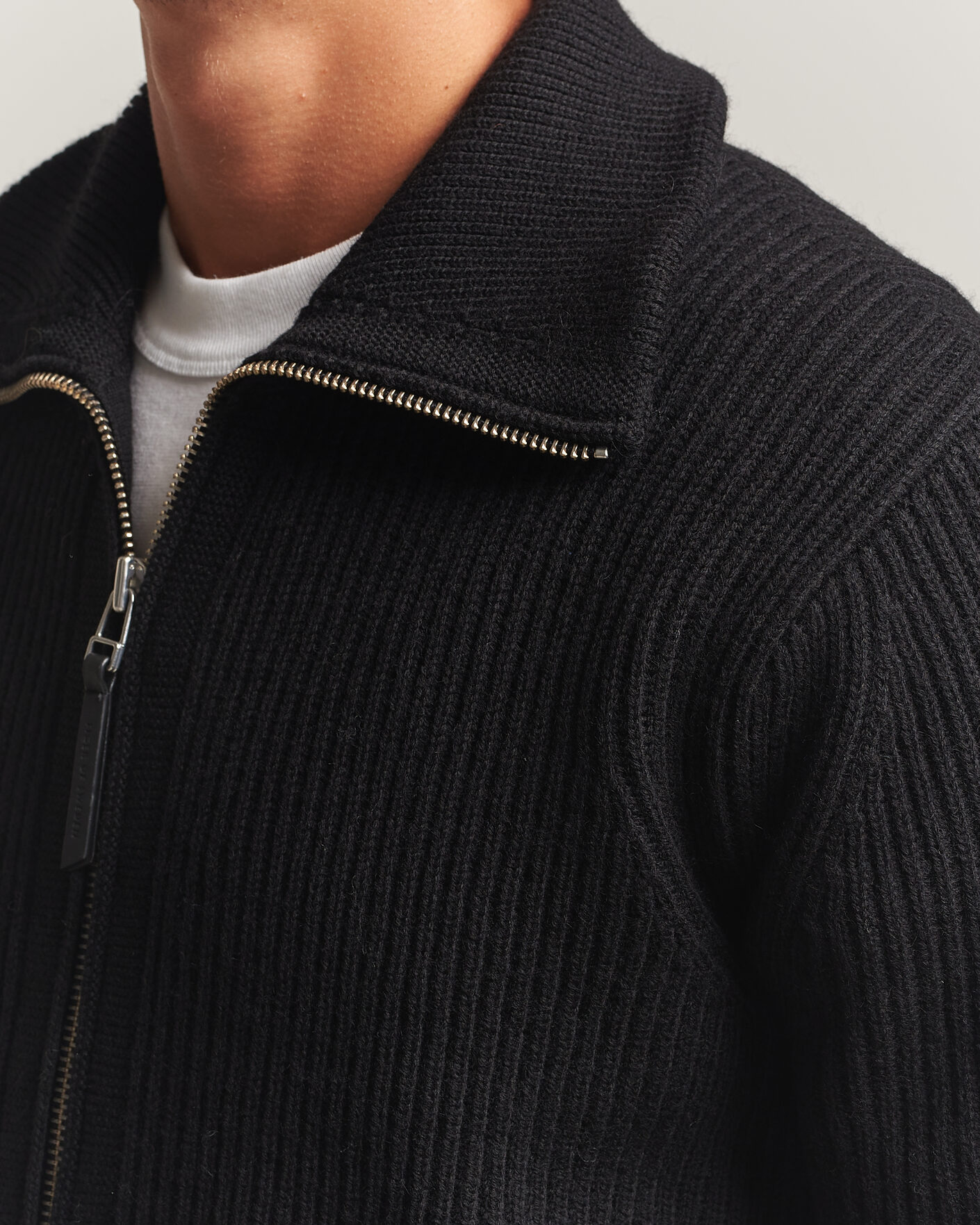Uomini | Maglieria | Tiger of Sweden | Niall Wool Heavy Knitted Full Zip Black