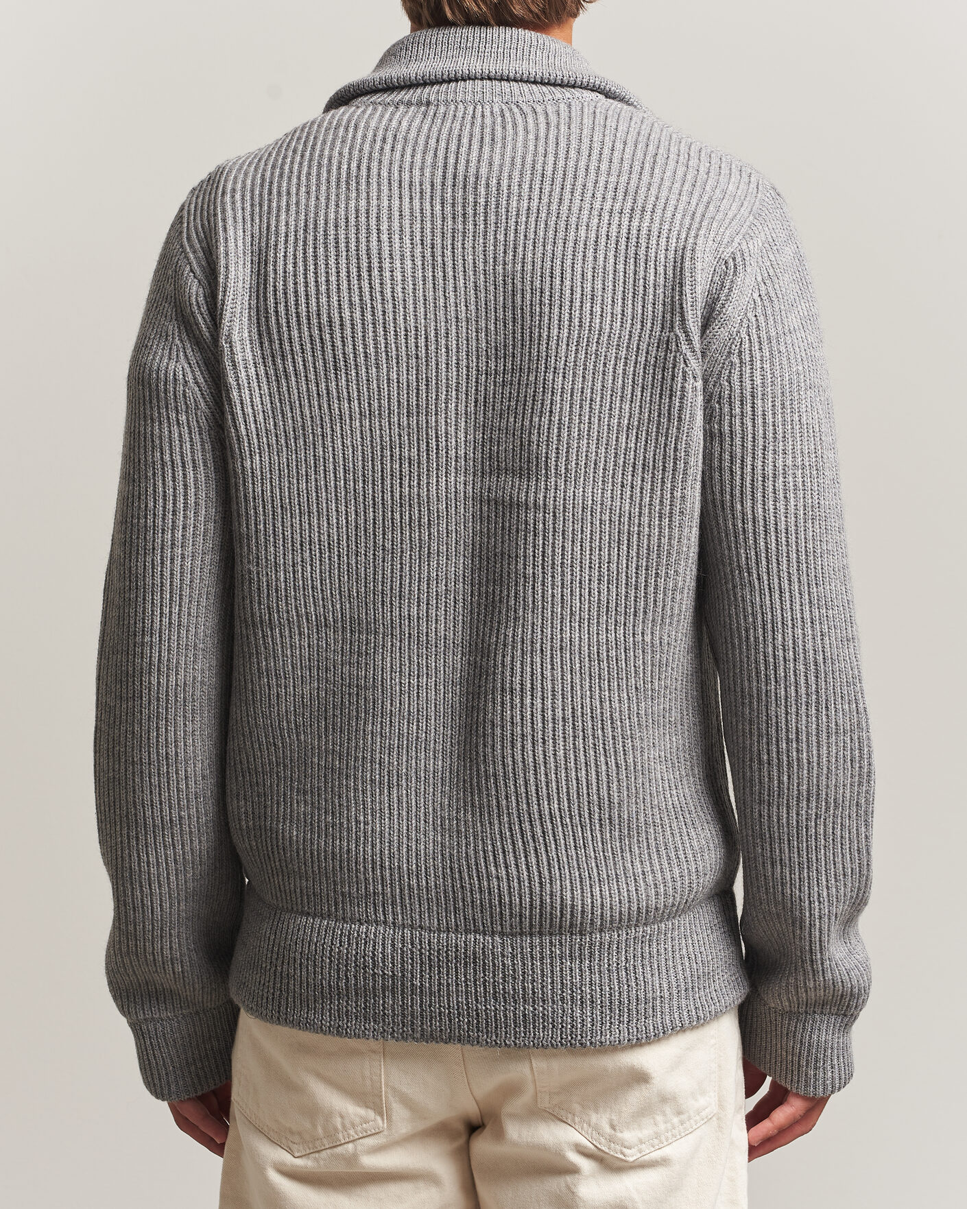 Uomini | Maglieria | Tiger of Sweden | Niall Wool Heavy Knitted Full Zip Grey Melange