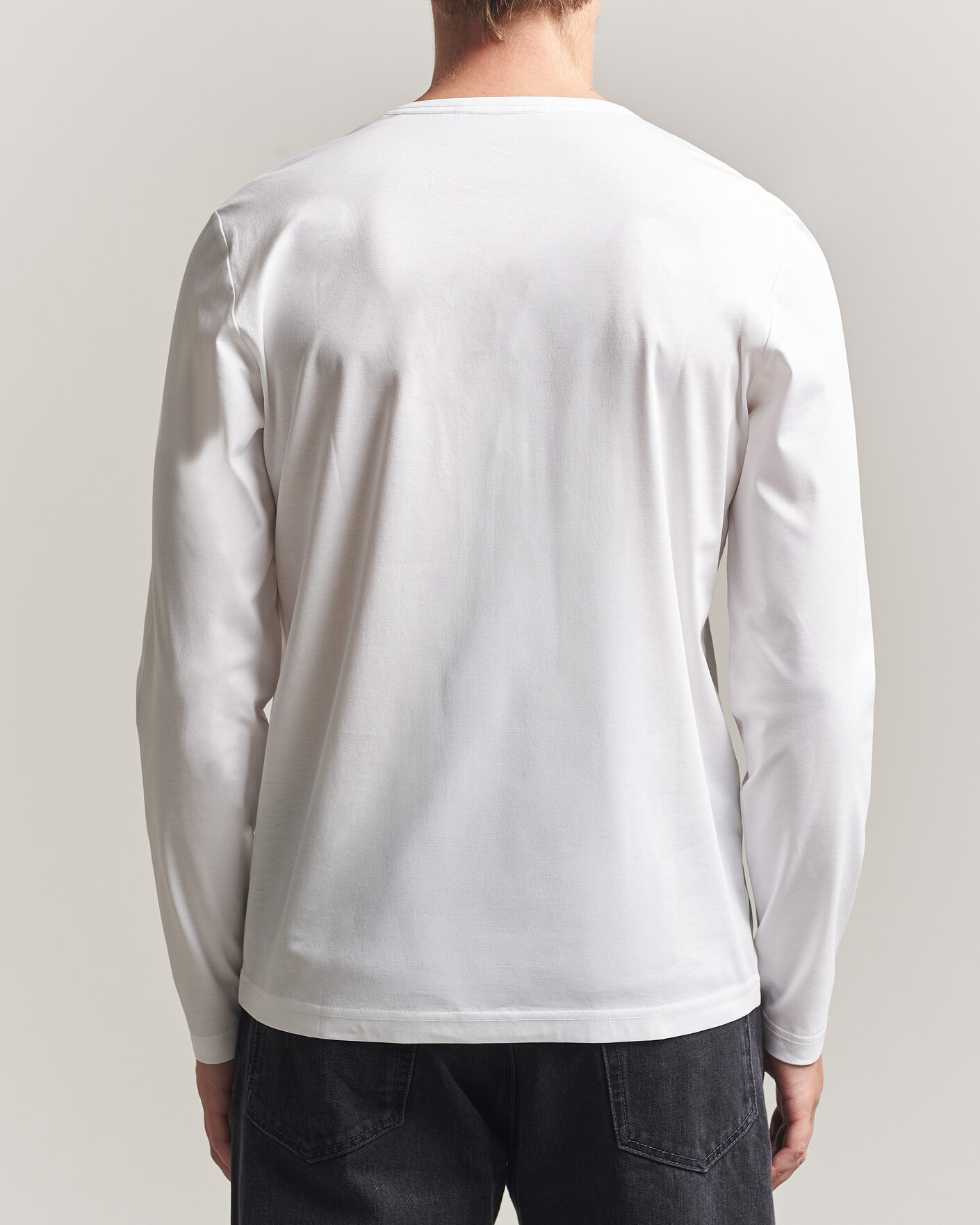 Uomini | T-shirt | Tiger of Sweden | Olaf Mercerized Cotton Long Sleeve T-Shirt Pure White