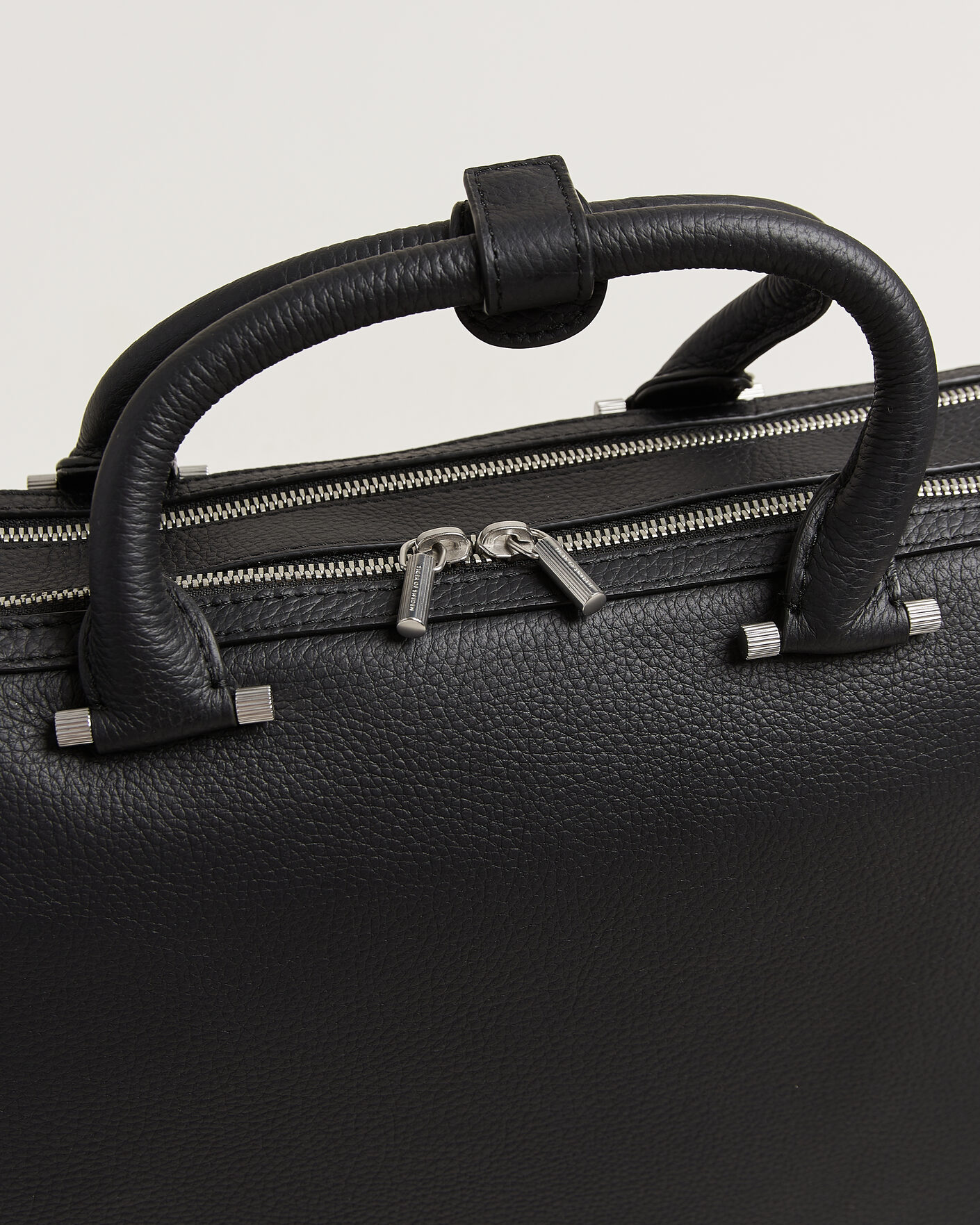 Uomini | Borse | Tiger of Sweden | Valise Grained Leather Double Zip Briefcase Black